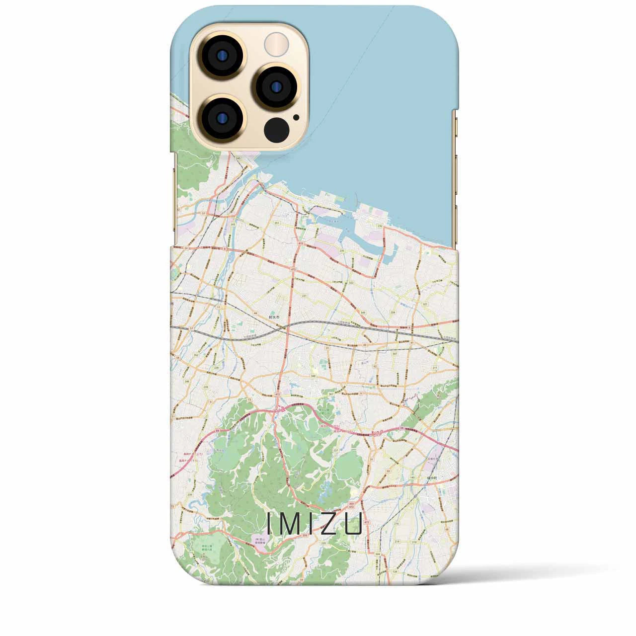 【射水】地図柄iPhoneケース（バックカバータイプ・ナチュラル）iPhone 12 Pro Max 用