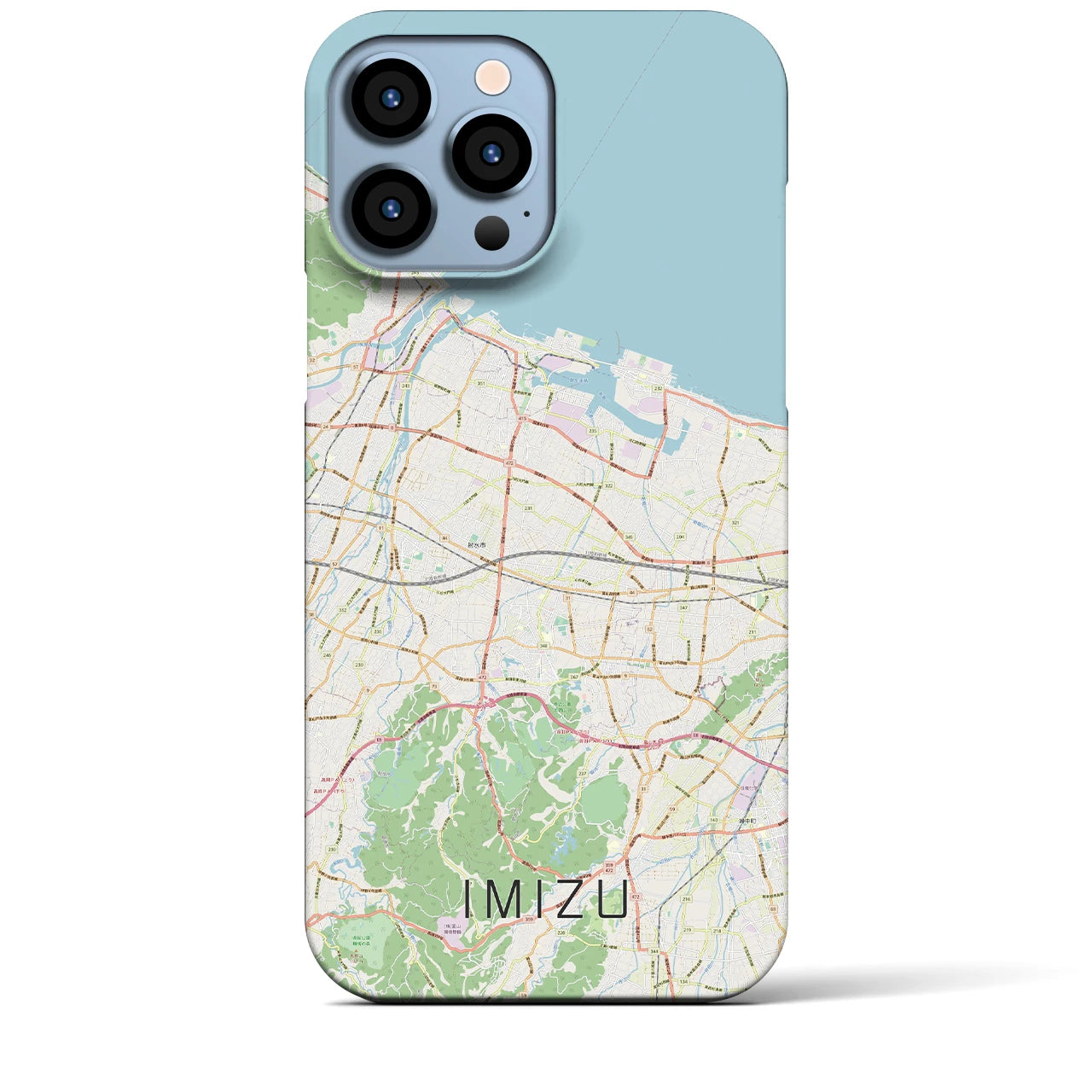 【射水】地図柄iPhoneケース（バックカバータイプ・ナチュラル）iPhone 13 Pro Max 用