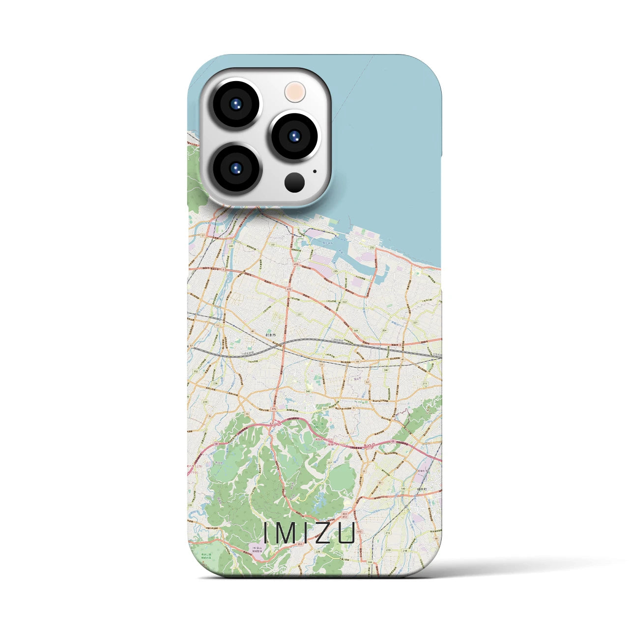 【射水】地図柄iPhoneケース（バックカバータイプ・ナチュラル）iPhone 13 Pro 用