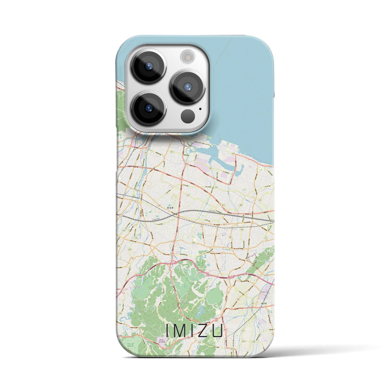 【射水】地図柄iPhoneケース（バックカバータイプ・ナチュラル）iPhone 14 Pro 用