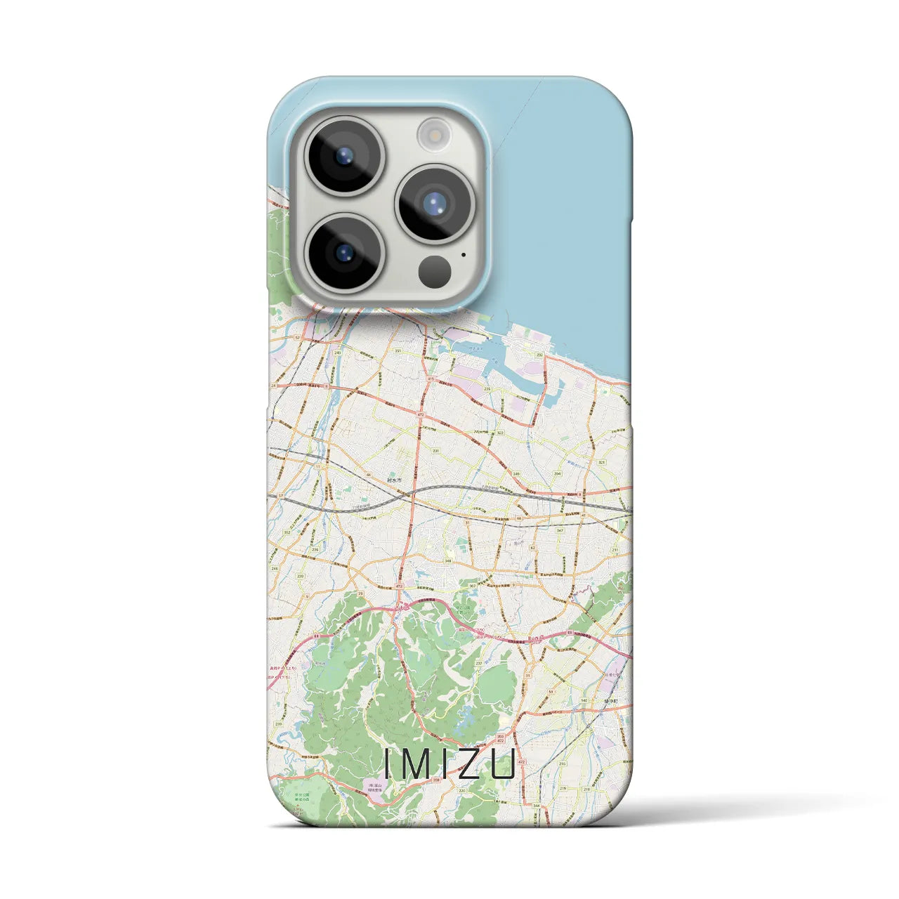 【射水】地図柄iPhoneケース（バックカバータイプ・ナチュラル）iPhone 15 Pro 用