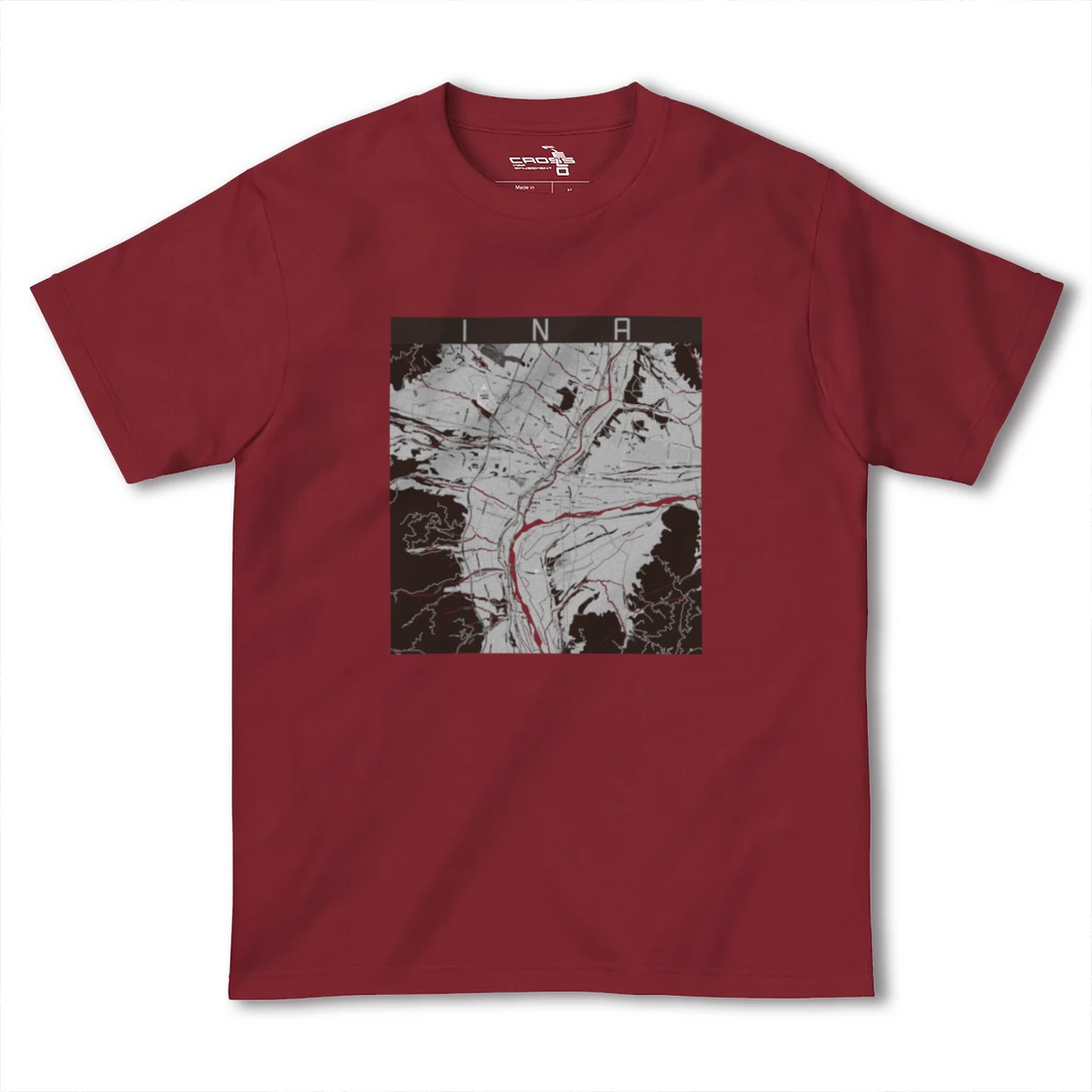 【伊那(長野県)】地図柄ヘビーウェイトTシャツ