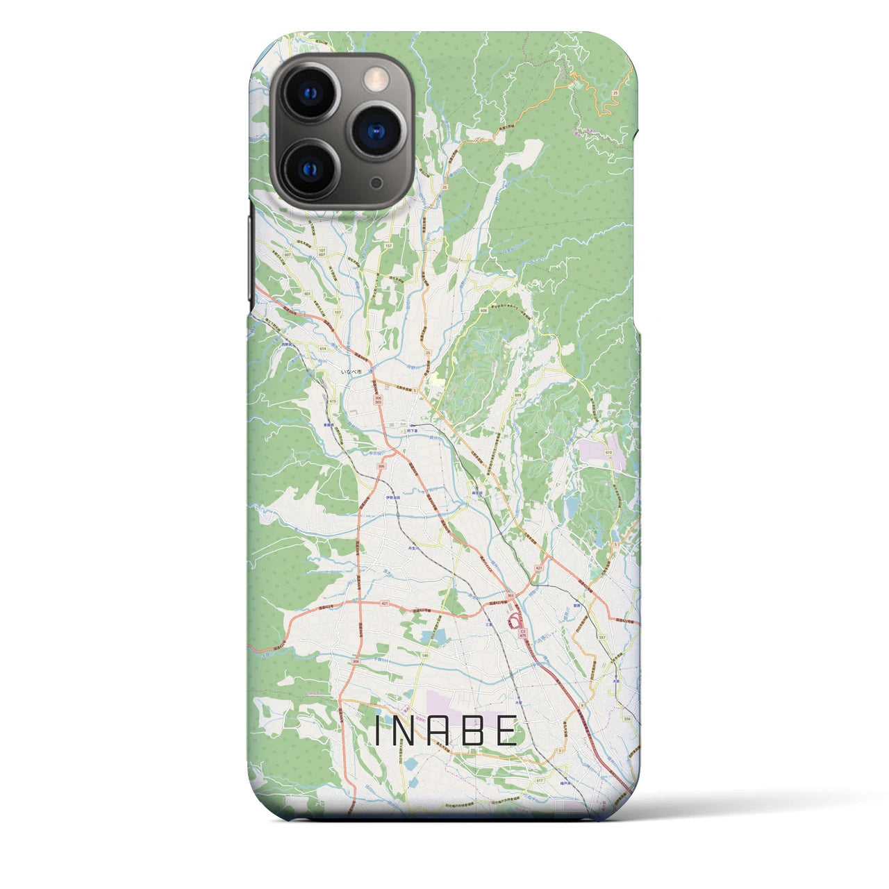 【いなべ】地図柄iPhoneケース（バックカバータイプ・ナチュラル）iPhone 11 Pro Max 用