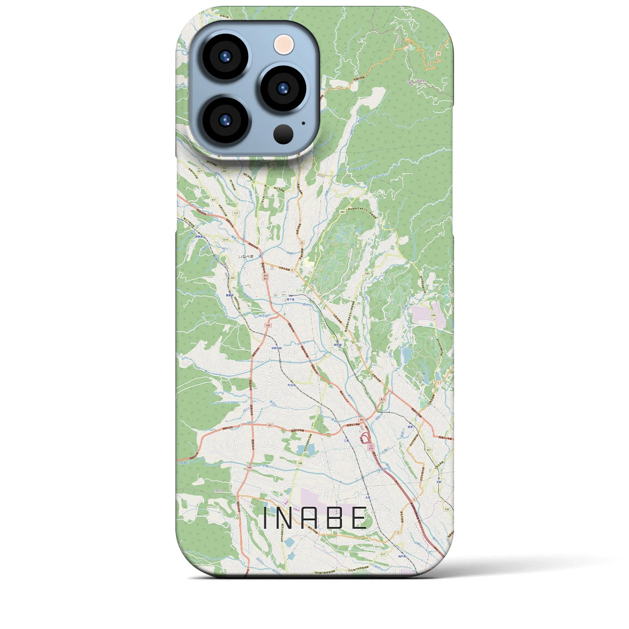 【いなべ】地図柄iPhoneケース（バックカバータイプ・ナチュラル）iPhone 13 Pro Max 用