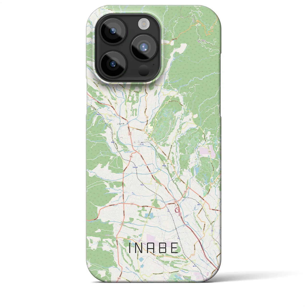 【いなべ】地図柄iPhoneケース（バックカバータイプ・ナチュラル）iPhone 15 Pro Max 用