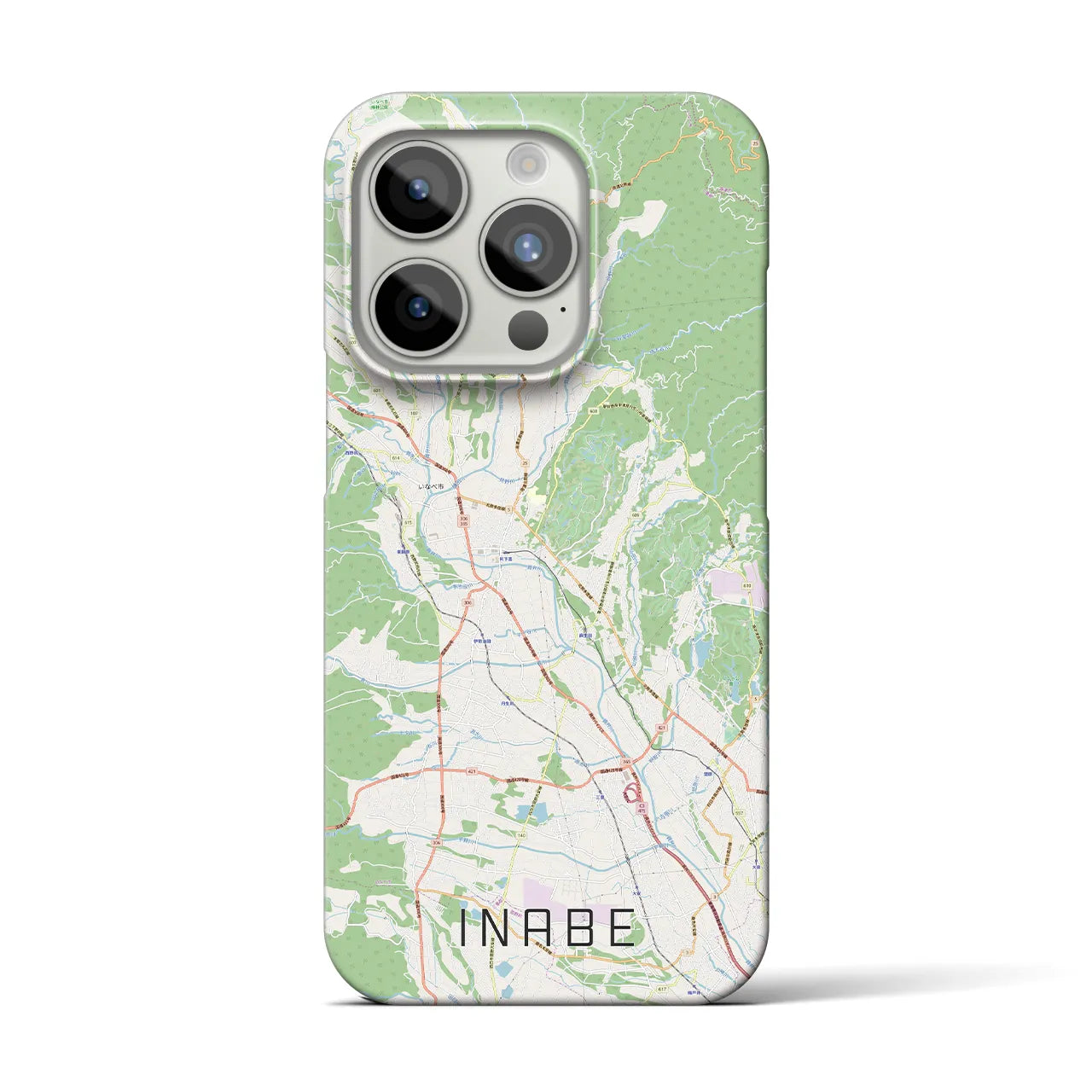 【いなべ】地図柄iPhoneケース（バックカバータイプ・ナチュラル）iPhone 15 Pro 用