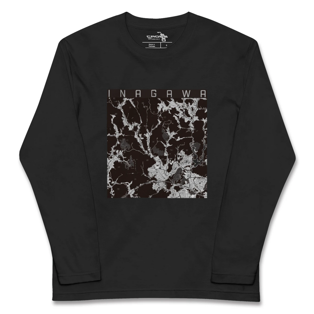 【猪名川(兵庫県)】地図柄ロングスリーブTシャツ