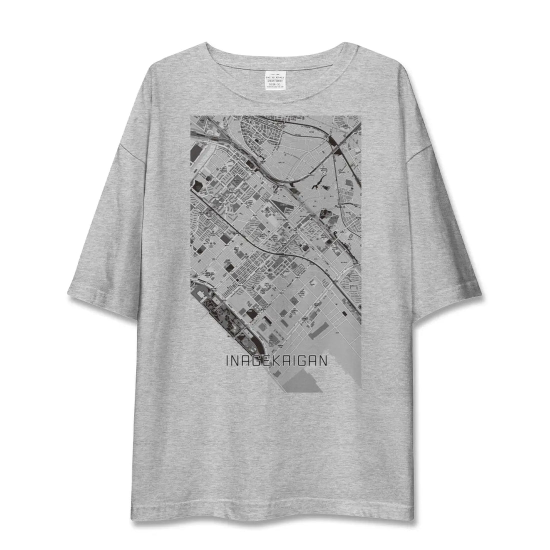 【稲毛海岸（千葉県）】地図柄ビッグシルエットTシャツ