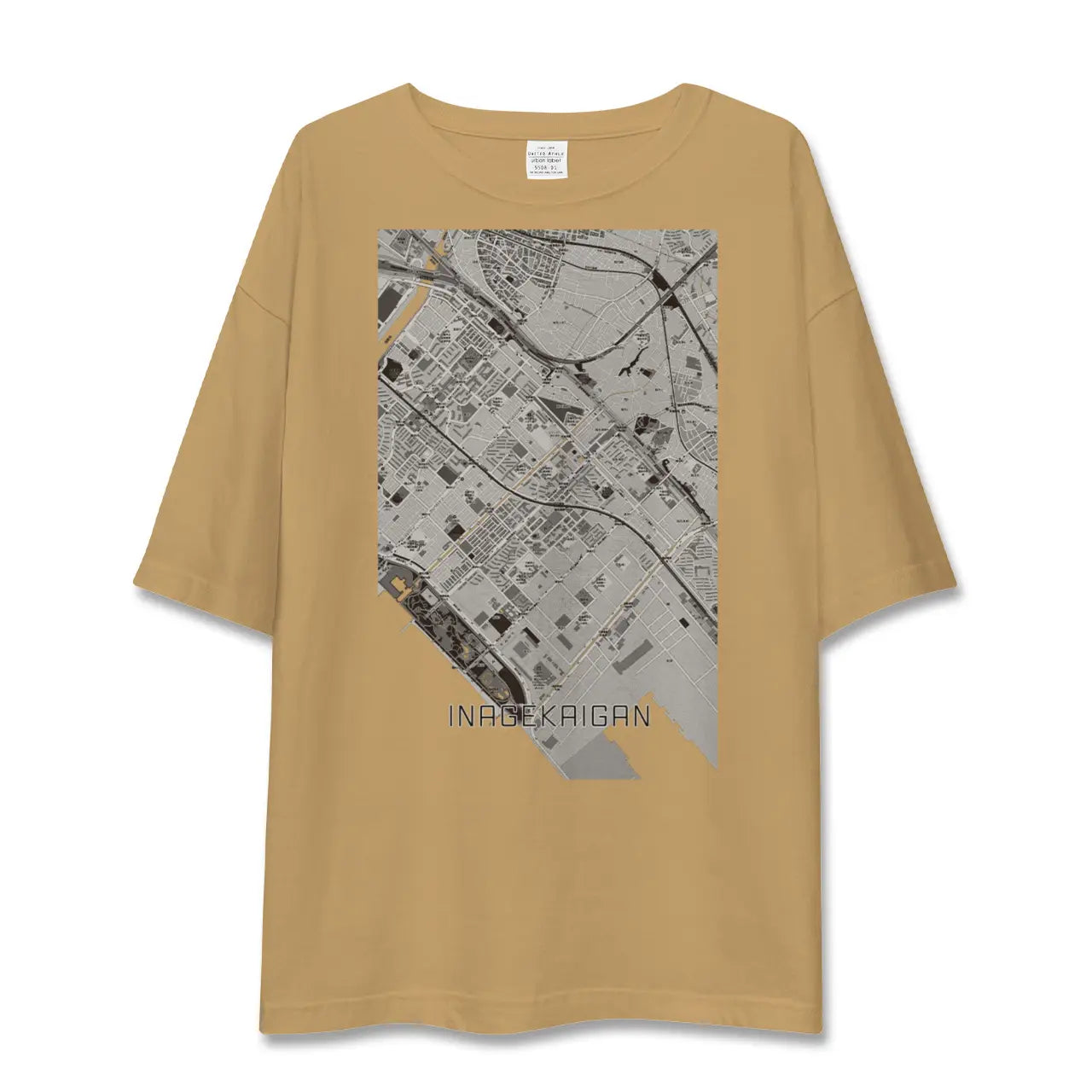 【稲毛海岸（千葉県）】地図柄ビッグシルエットTシャツ