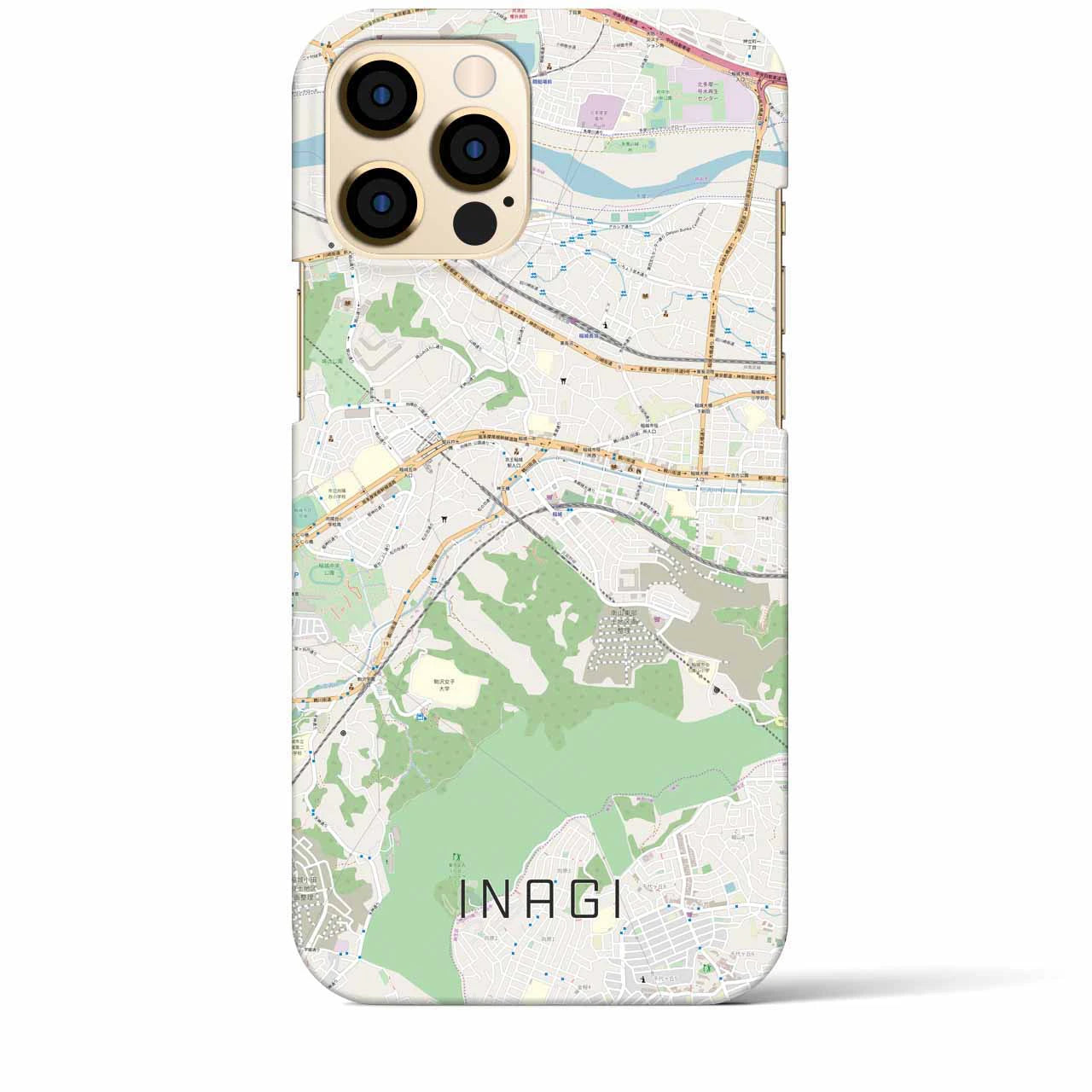 【稲城】地図柄iPhoneケース（バックカバータイプ・ナチュラル）iPhone 12 Pro Max 用