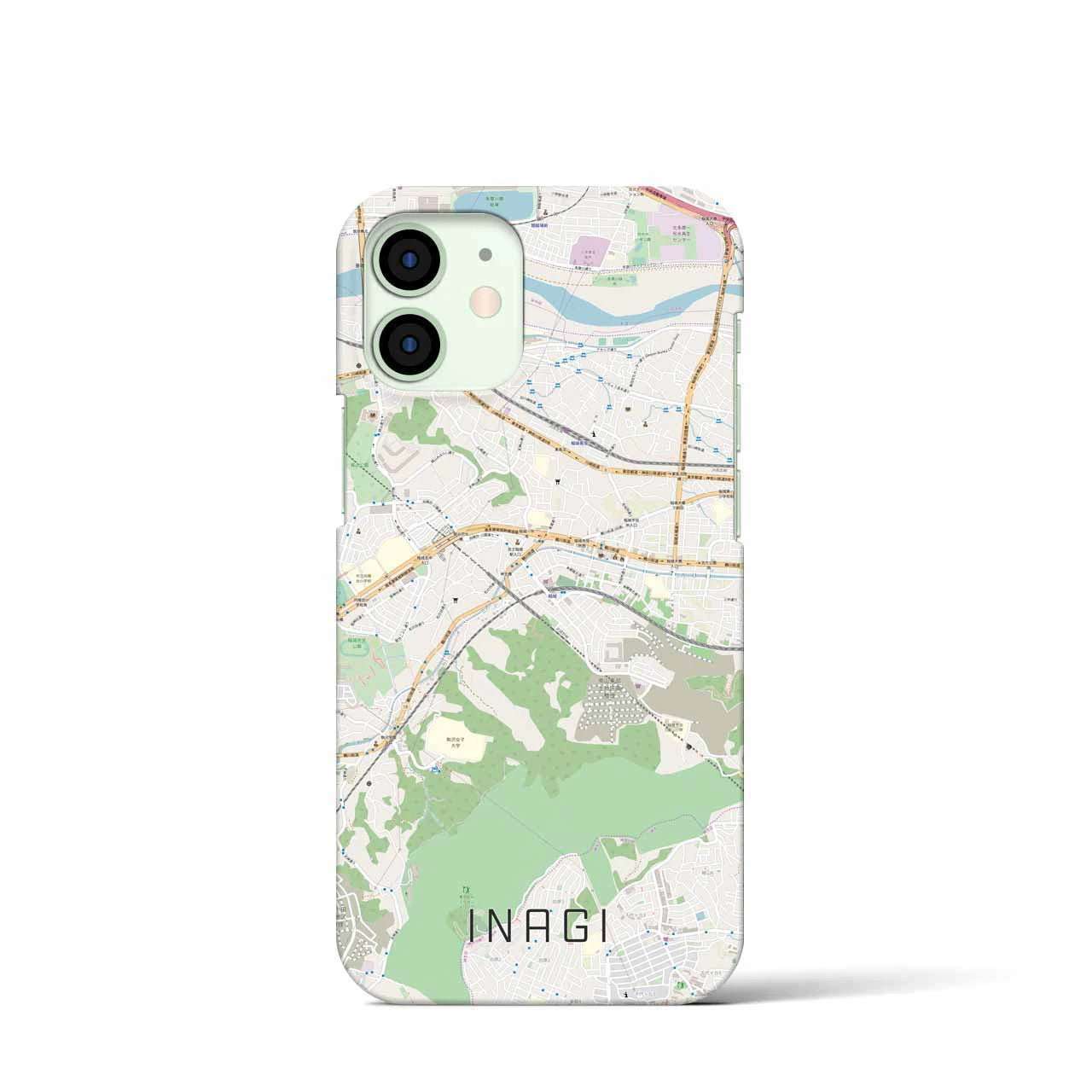 【稲城】地図柄iPhoneケース（バックカバータイプ・ナチュラル）iPhone 12 mini 用