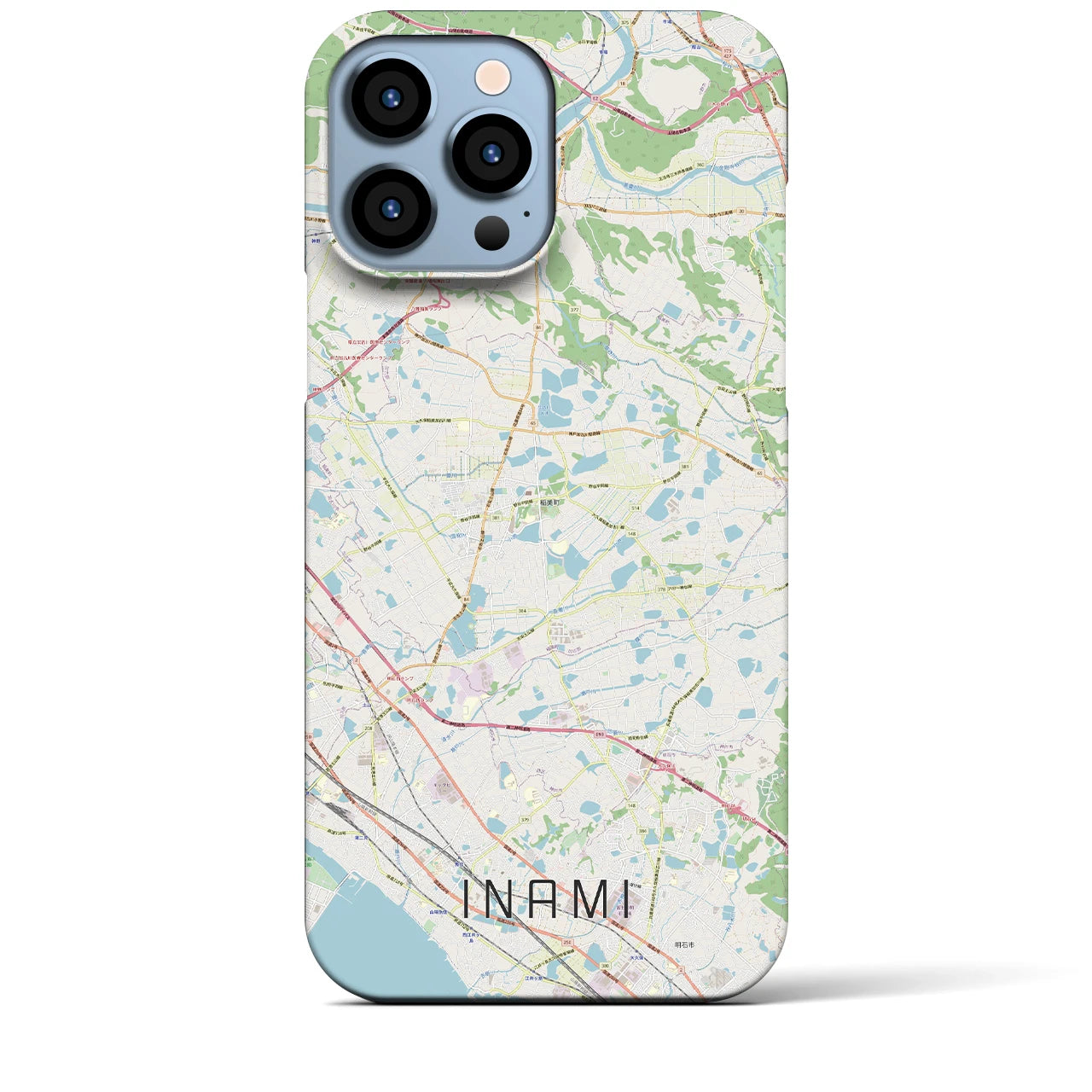 【稲美】地図柄iPhoneケース（バックカバータイプ・ナチュラル）iPhone 13 Pro Max 用