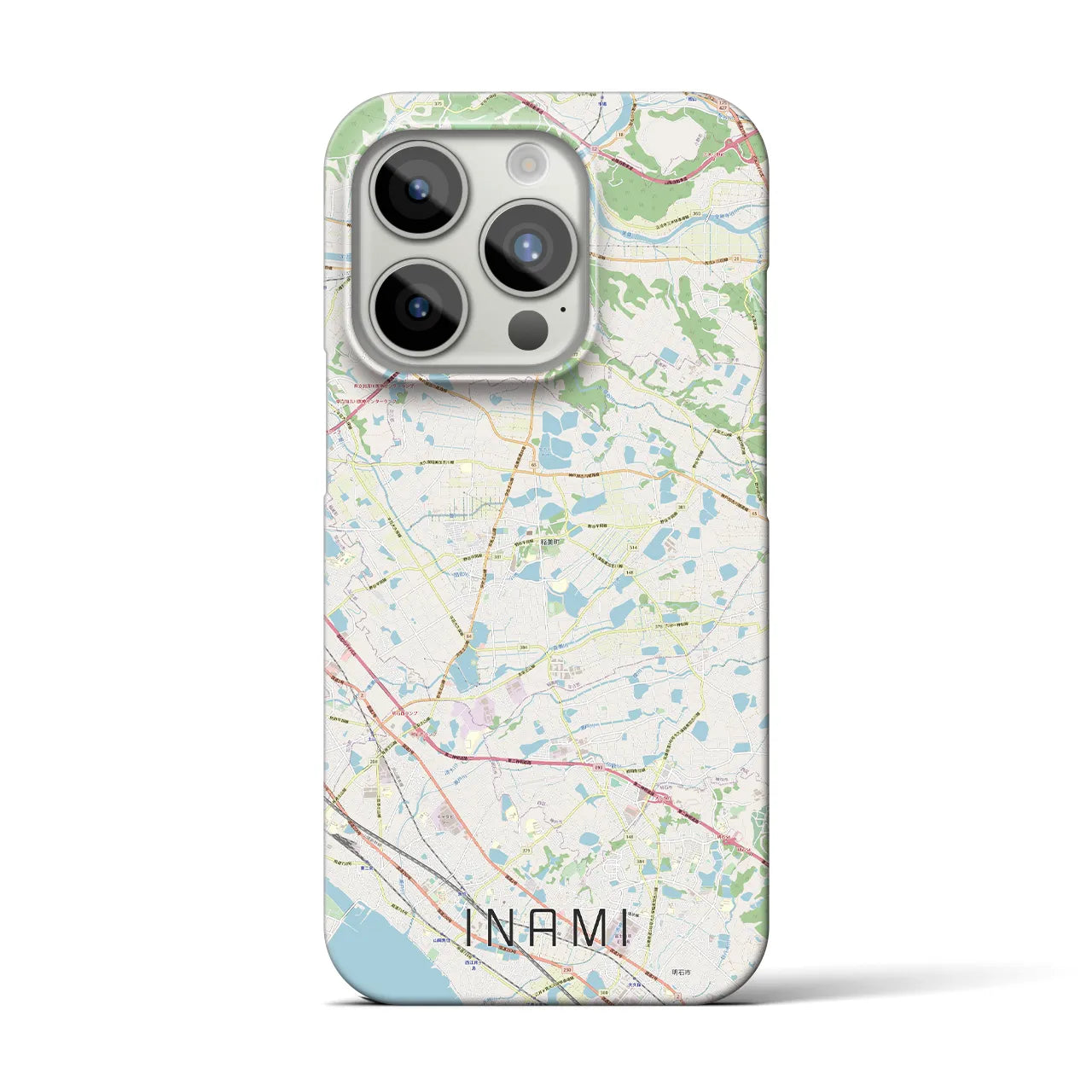 【稲美】地図柄iPhoneケース（バックカバータイプ・ナチュラル）iPhone 15 Pro 用