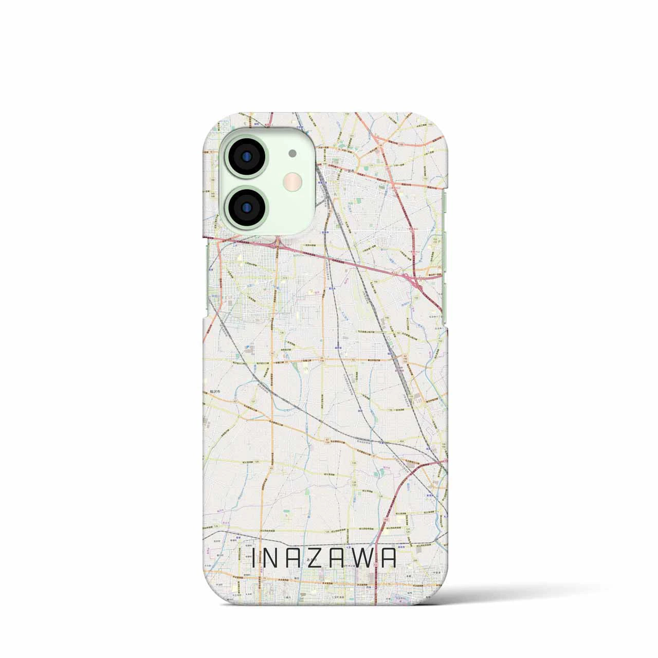【稲沢】地図柄iPhoneケース（バックカバータイプ・ナチュラル）iPhone 12 mini 用