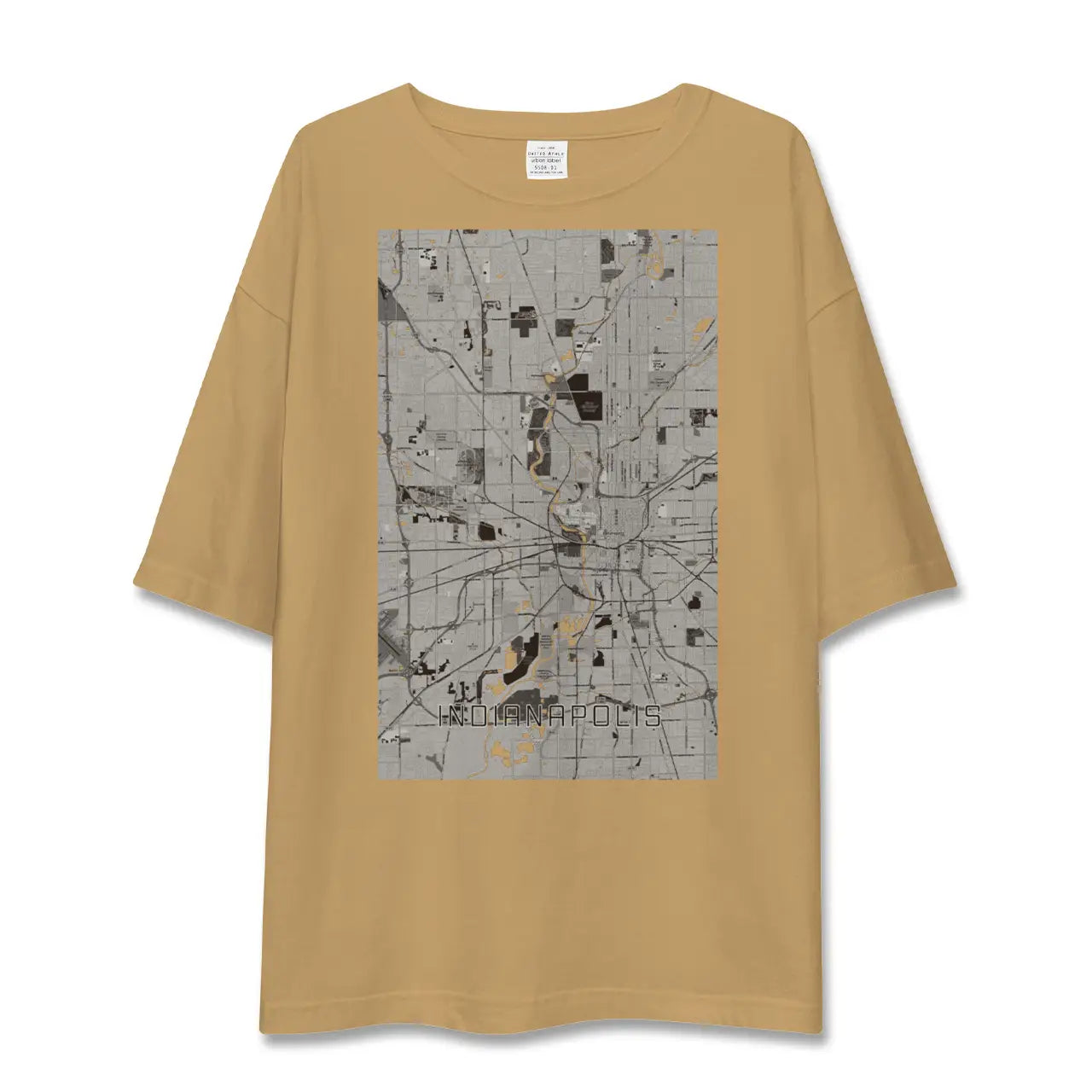 【インディアナポリス（アメリカ）】地図柄ビッグシルエットTシャツ
