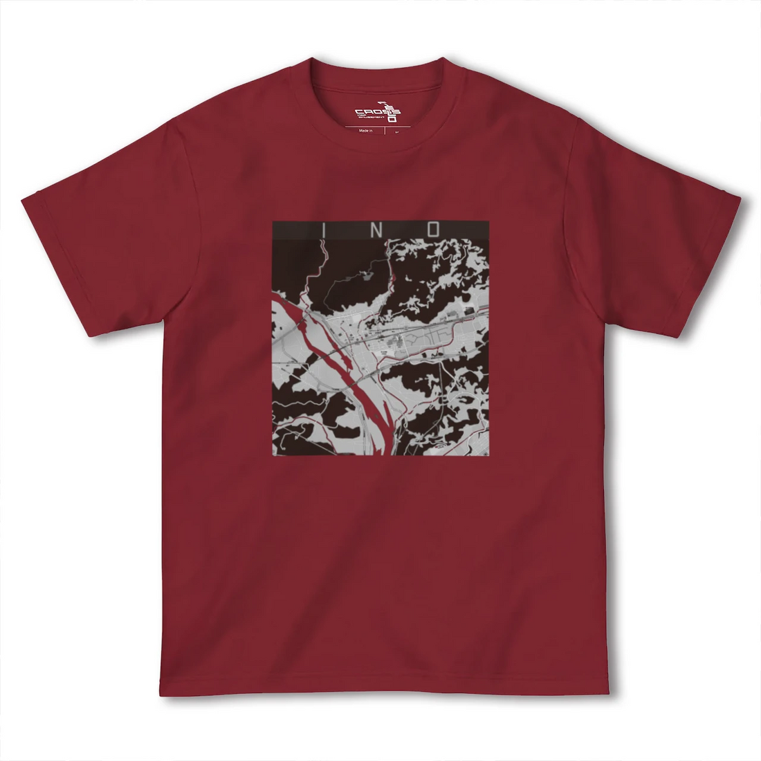 【伊野(高知県)】地図柄ヘビーウェイトTシャツ