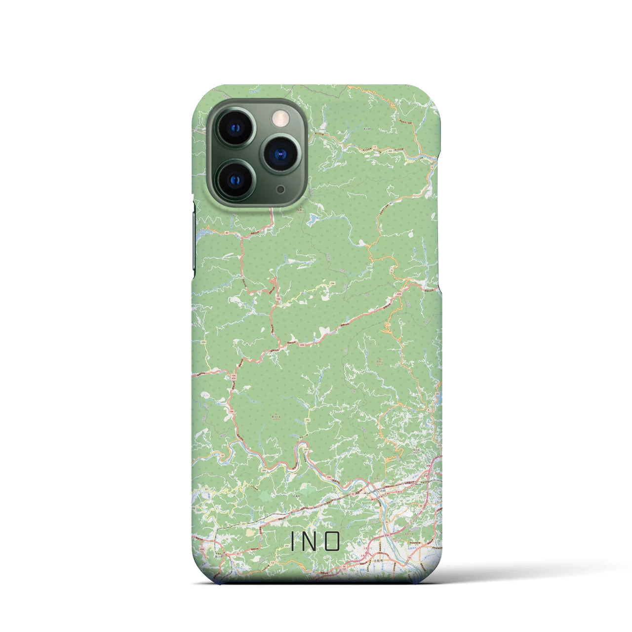 【いの】地図柄iPhoneケース（バックカバータイプ・ナチュラル）iPhone 11 Pro 用