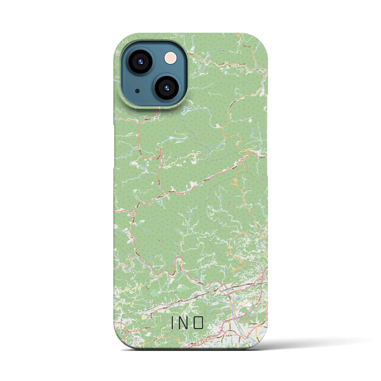 【いの】地図柄iPhoneケース（バックカバータイプ・ナチュラル）iPhone 13 用