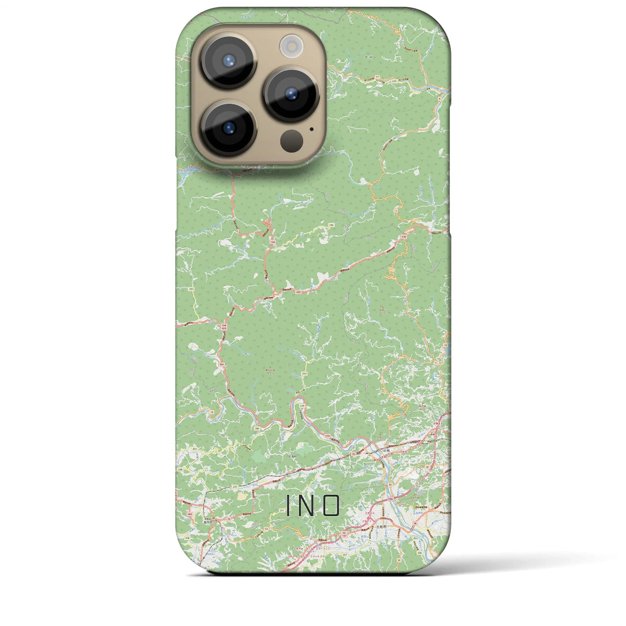 【いの】地図柄iPhoneケース（バックカバータイプ・ナチュラル）iPhone 14 Pro Max 用