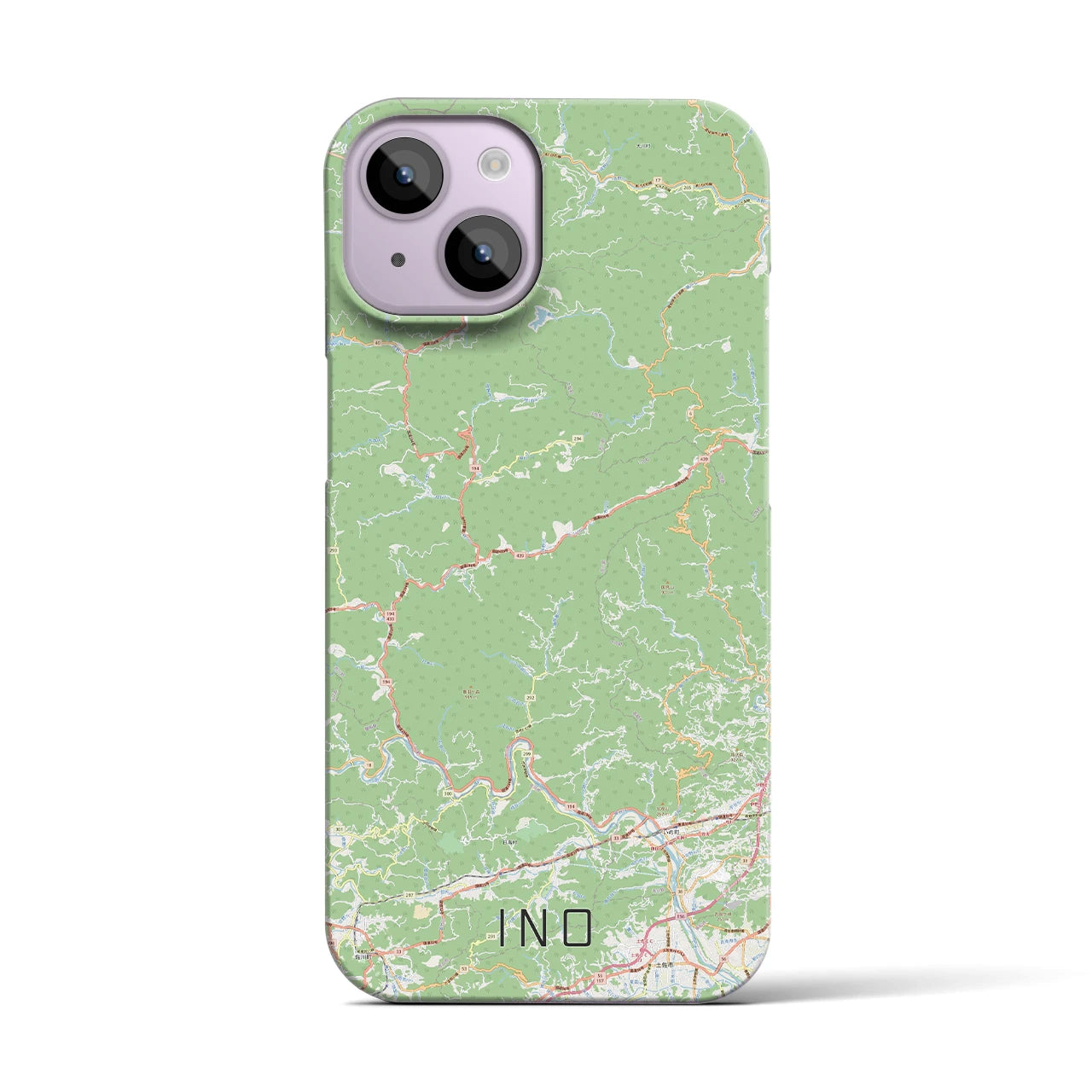 【いの】地図柄iPhoneケース（バックカバータイプ・ナチュラル）iPhone 14 用