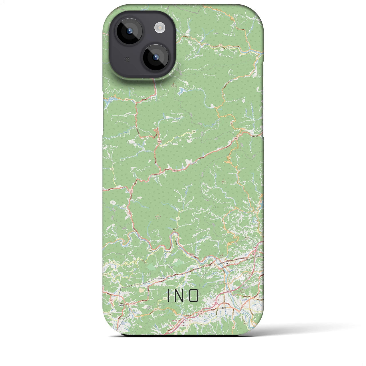 【いの】地図柄iPhoneケース（バックカバータイプ・ナチュラル）iPhone 14 Plus 用