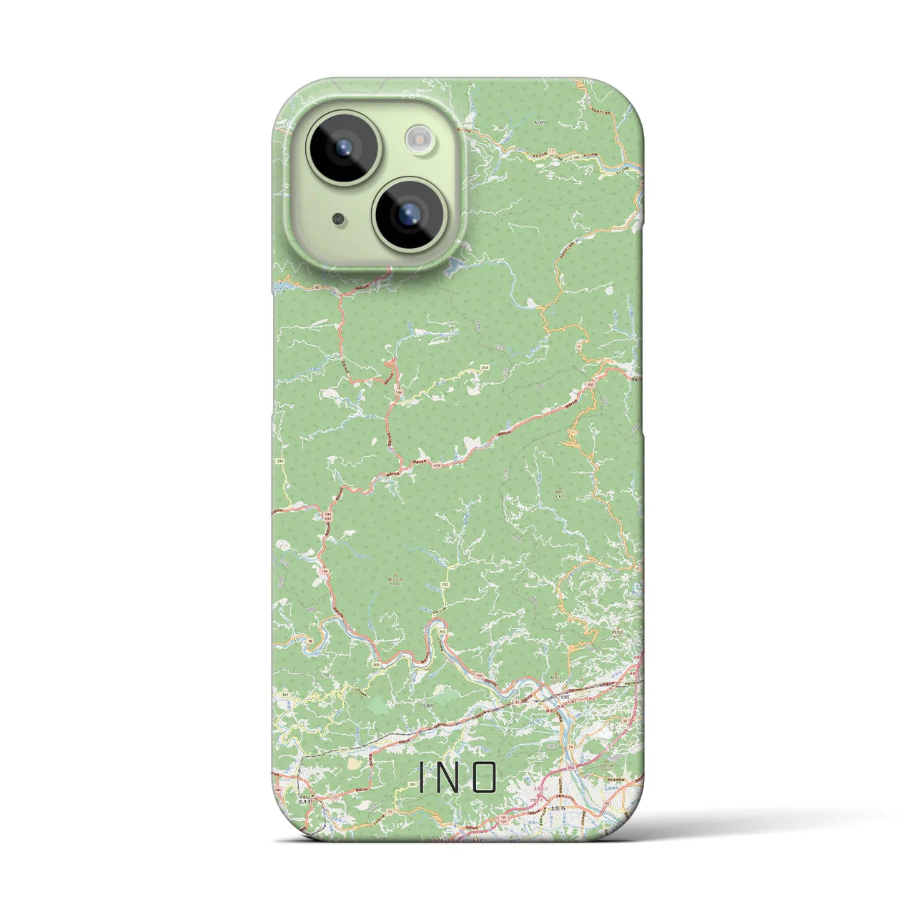 【いの】地図柄iPhoneケース（バックカバータイプ・ナチュラル）iPhone 15 用