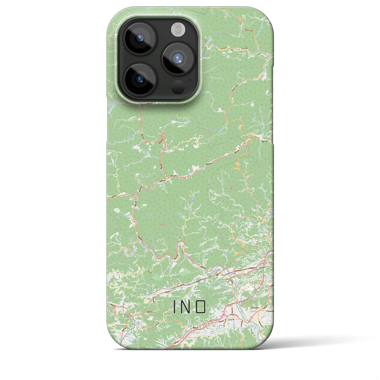 【いの】地図柄iPhoneケース（バックカバータイプ・ナチュラル）iPhone 15 Pro Max 用