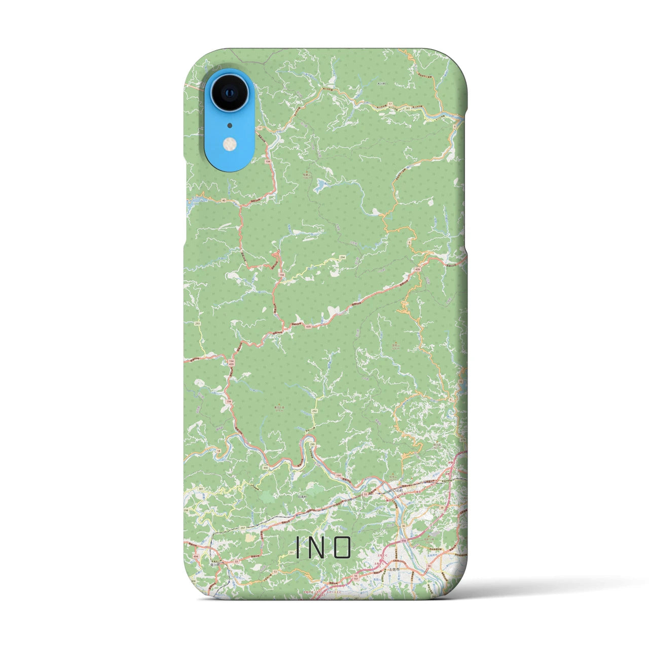 【いの】地図柄iPhoneケース（バックカバータイプ・ナチュラル）iPhone XR 用