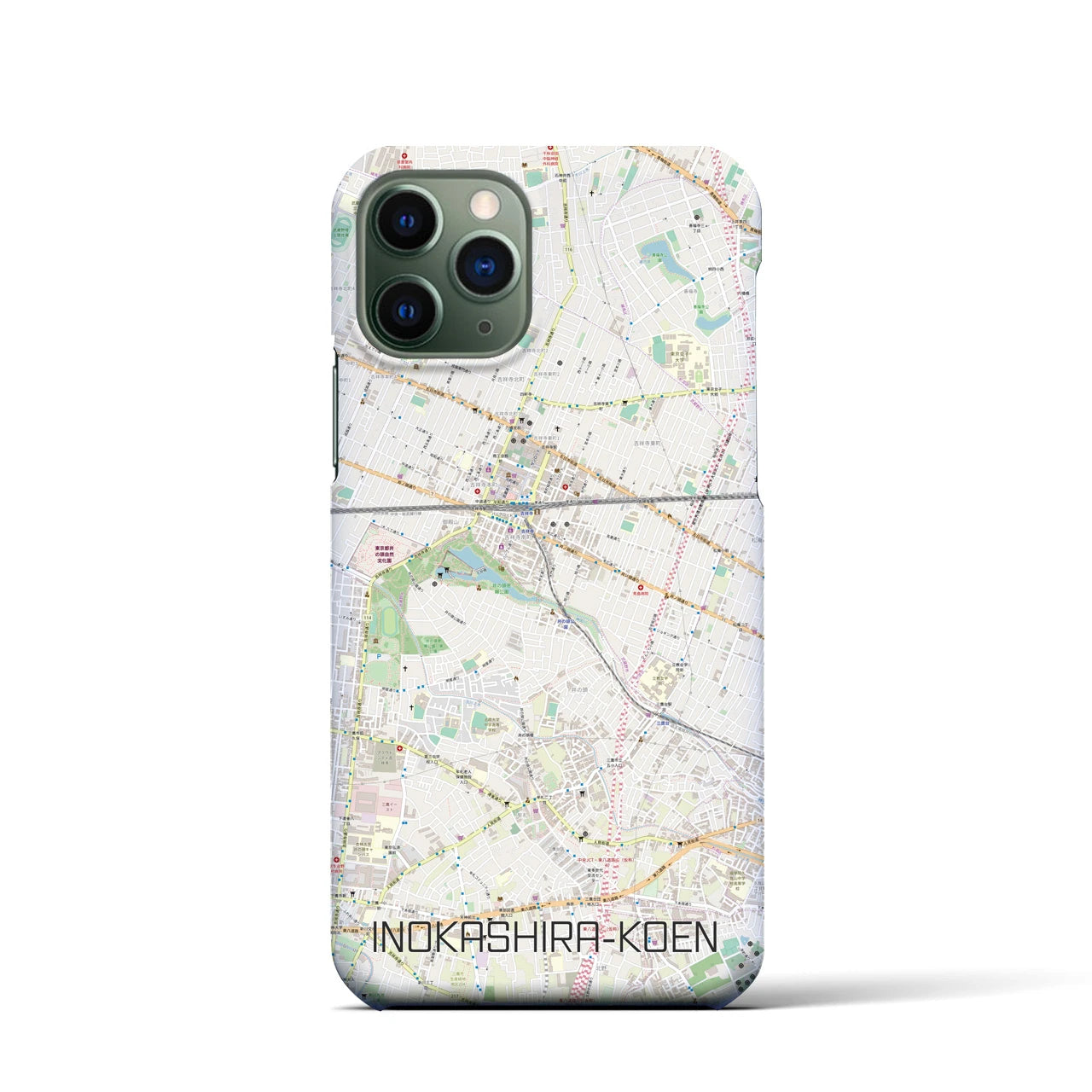【井の頭公園】地図柄iPhoneケース（バックカバータイプ・ナチュラル）iPhone 11 Pro 用