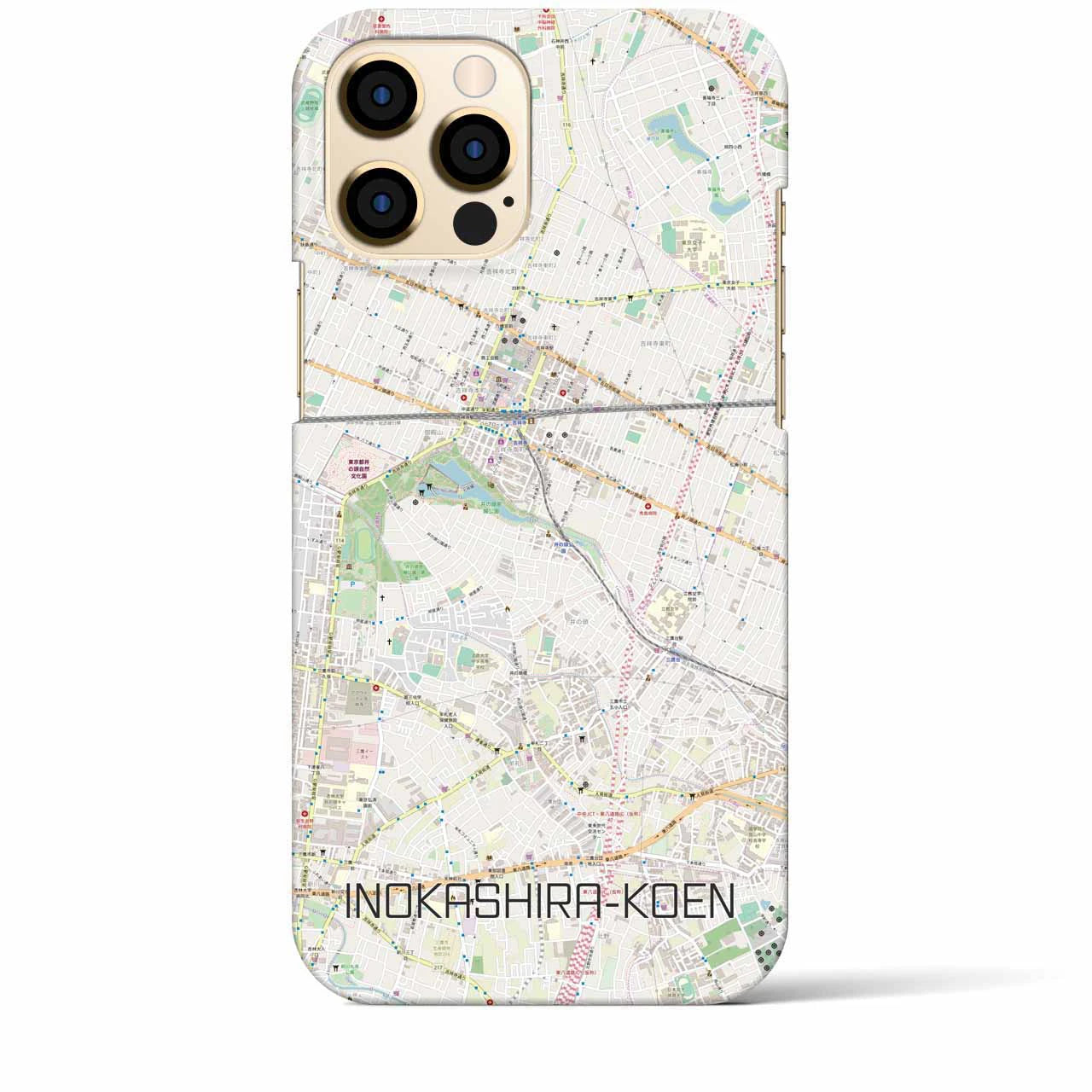 【井の頭公園】地図柄iPhoneケース（バックカバータイプ・ナチュラル）iPhone 12 Pro Max 用