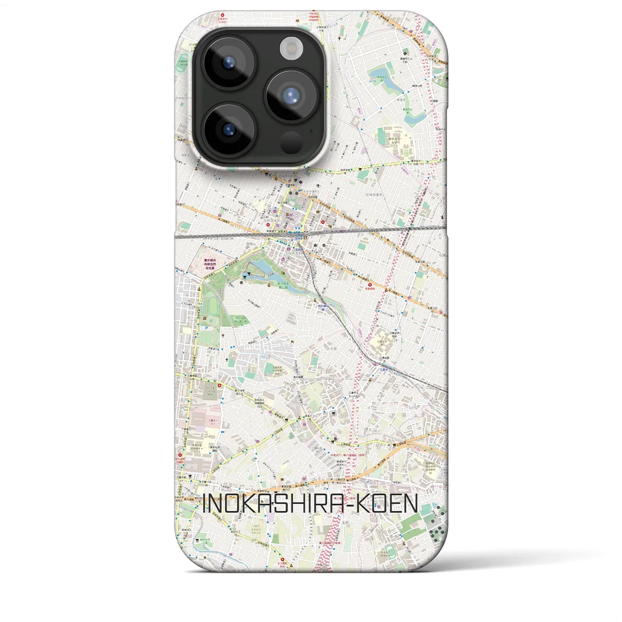 【井の頭公園】地図柄iPhoneケース（バックカバータイプ・ナチュラル）iPhone 15 Pro Max 用
