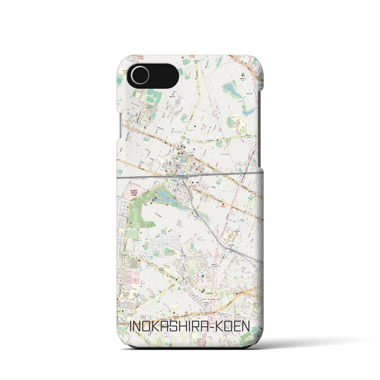 【井の頭公園】地図柄iPhoneケース（バックカバータイプ・ナチュラル）iPhone SE（第3 / 第2世代） / 8 / 7 / 6s / 6 用