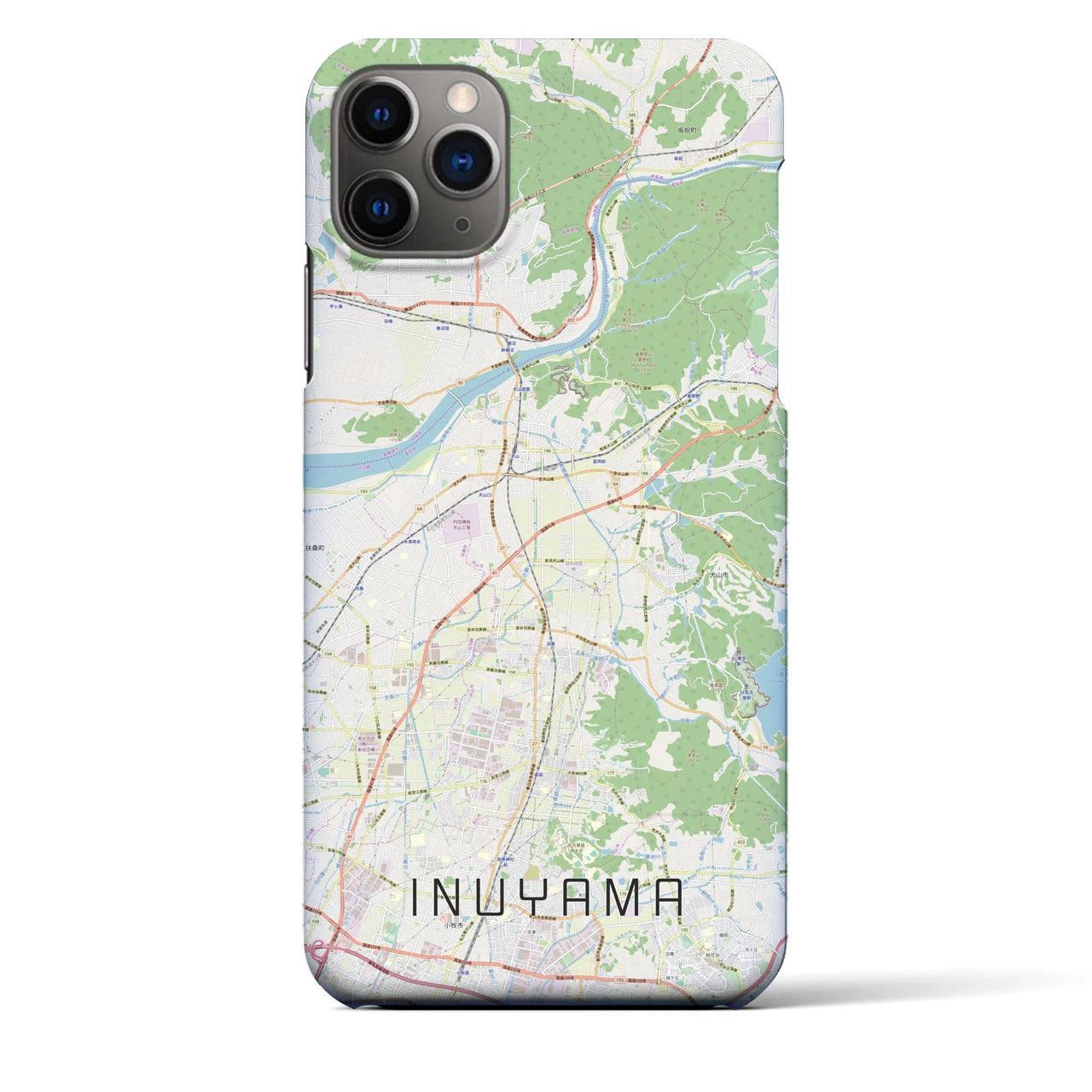 【犬山】地図柄iPhoneケース（バックカバータイプ・ナチュラル）iPhone 11 Pro Max 用