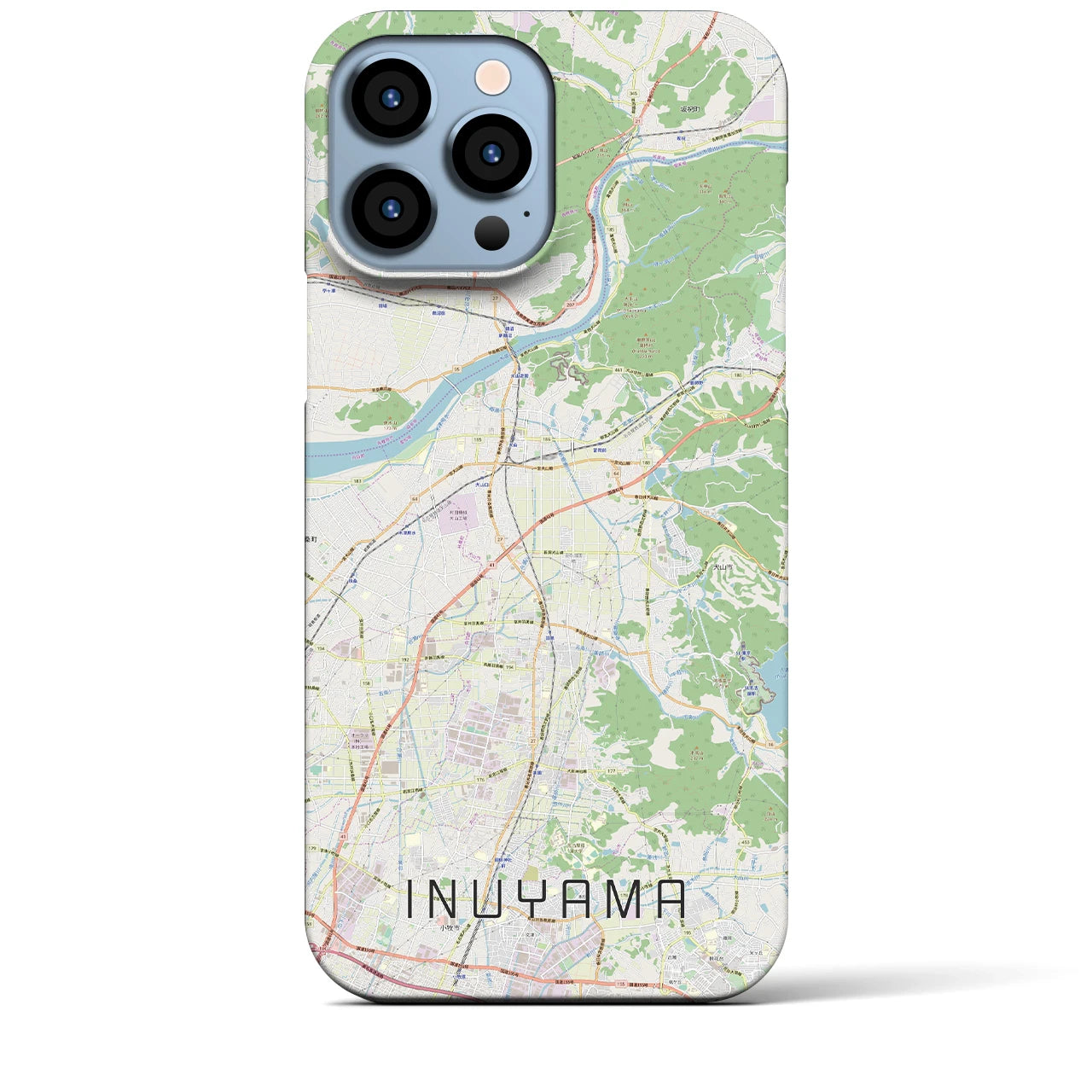【犬山】地図柄iPhoneケース（バックカバータイプ・ナチュラル）iPhone 13 Pro Max 用