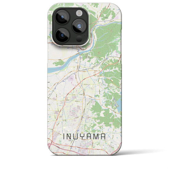 【犬山】地図柄iPhoneケース（バックカバータイプ・ナチュラル）iPhone 15 Pro Max 用