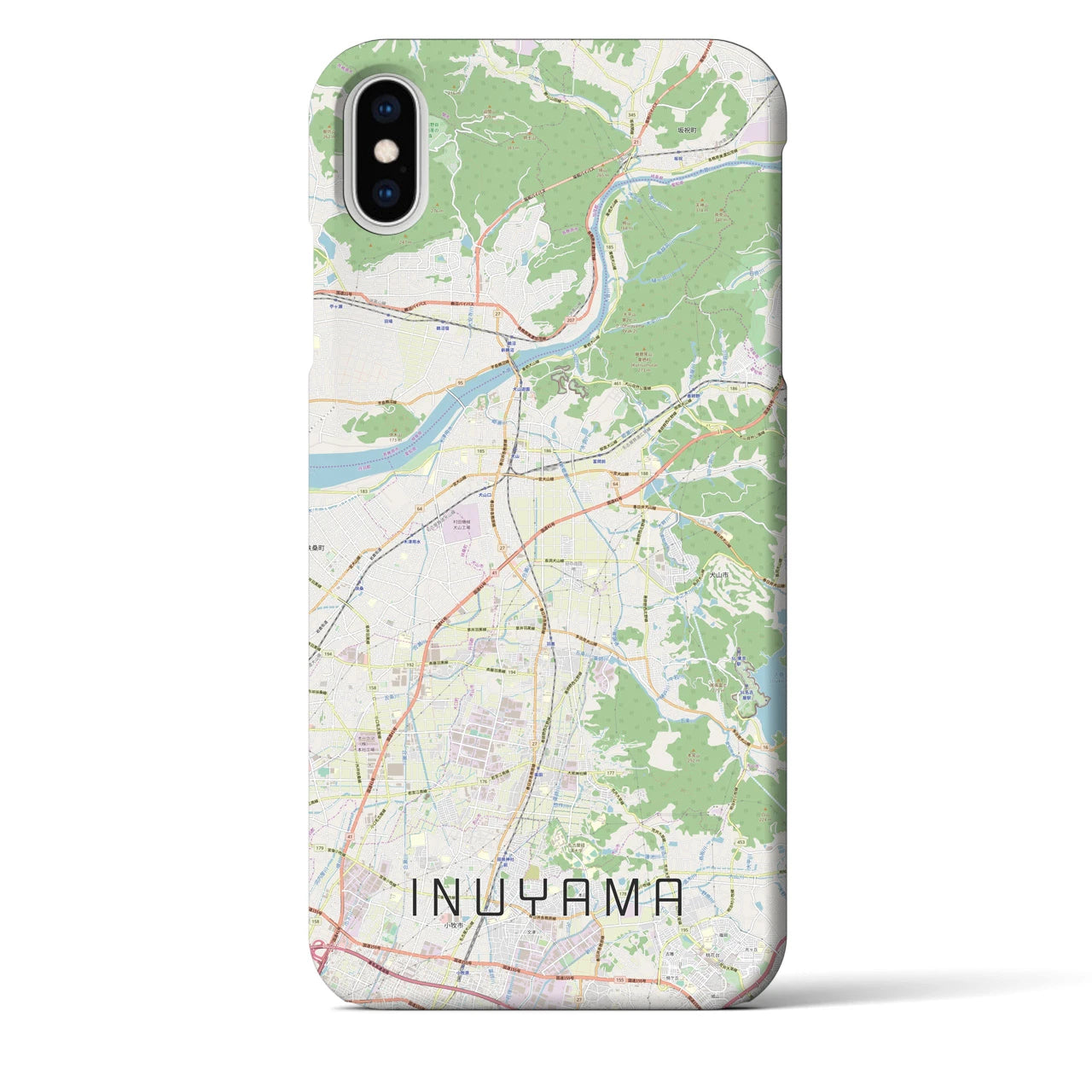 【犬山】地図柄iPhoneケース（バックカバータイプ・ナチュラル）iPhone XS Max 用