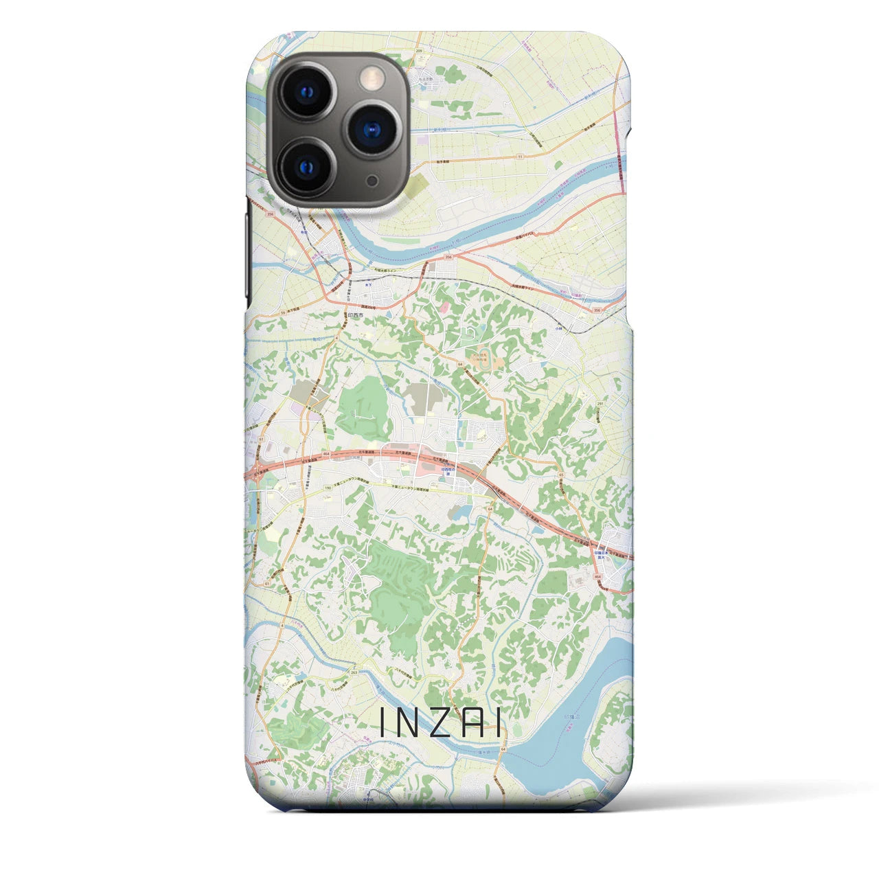 【印西】地図柄iPhoneケース（バックカバータイプ・ナチュラル）iPhone 11 Pro Max 用