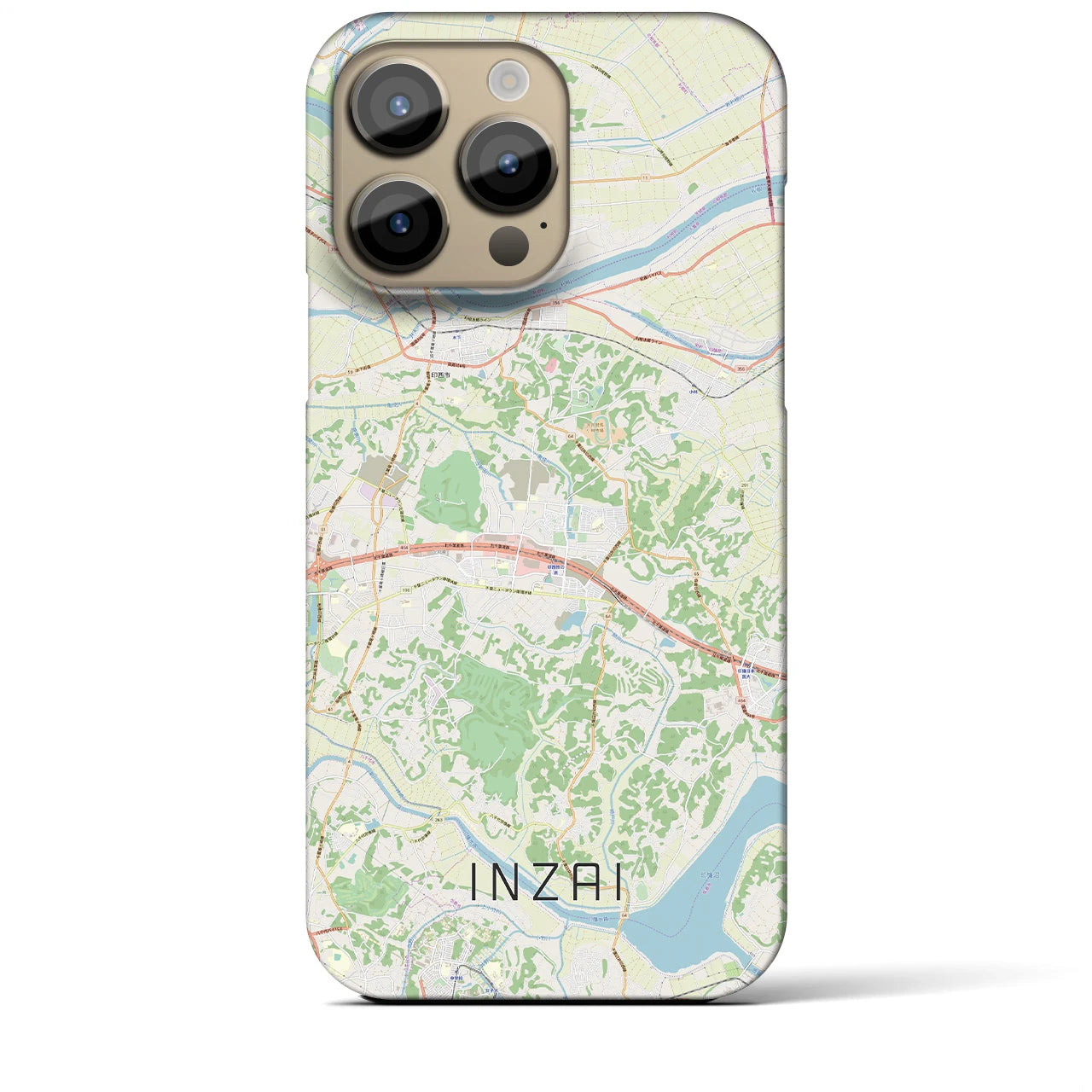 【印西】地図柄iPhoneケース（バックカバータイプ・ナチュラル）iPhone 14 Pro Max 用