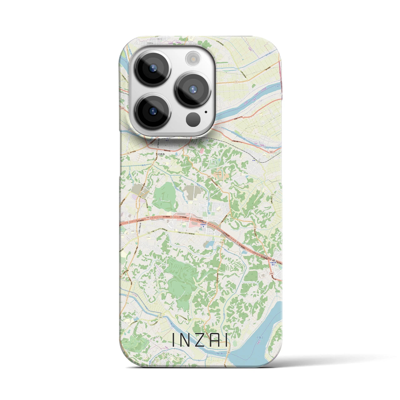 【印西】地図柄iPhoneケース（バックカバータイプ・ナチュラル）iPhone 14 Pro 用