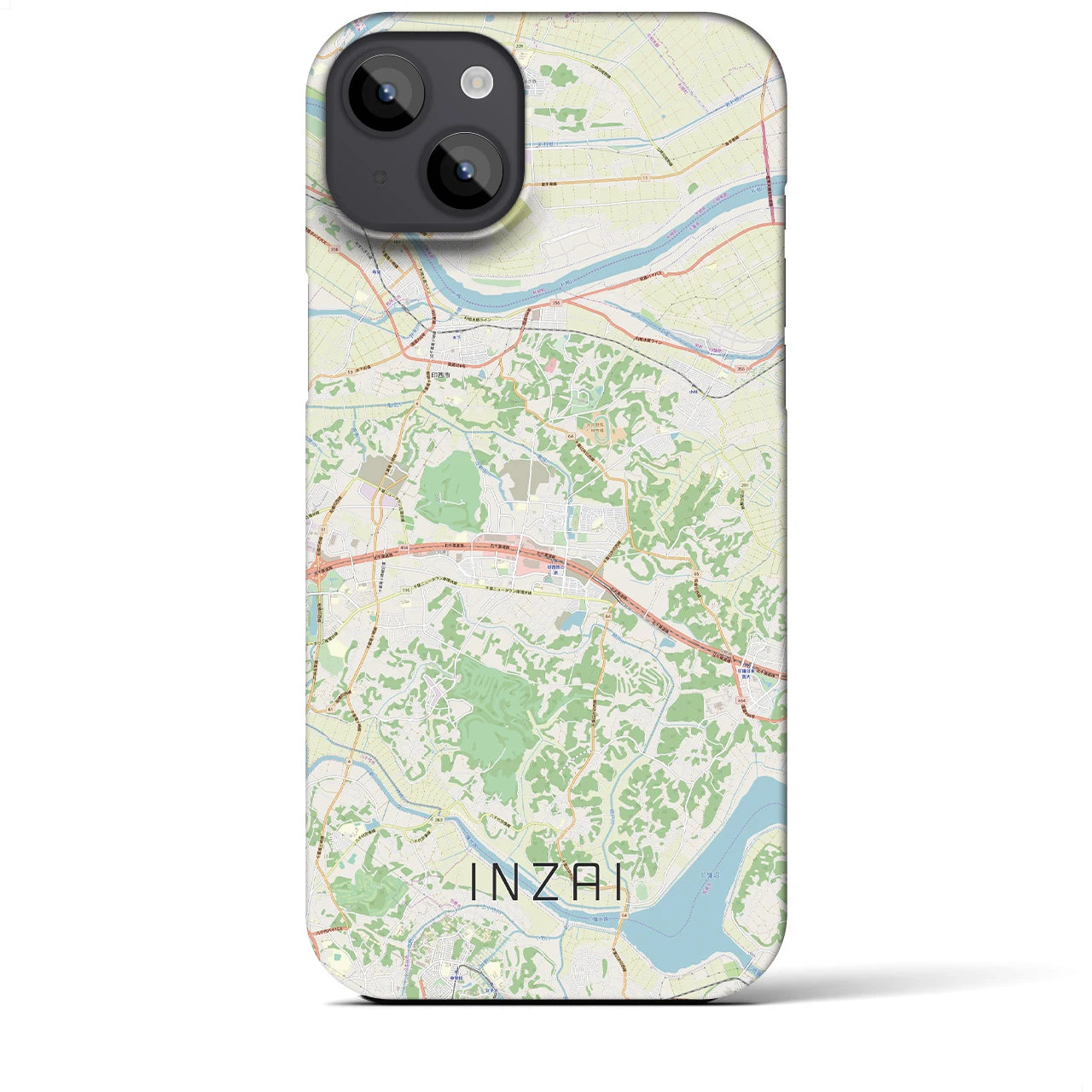 【印西】地図柄iPhoneケース（バックカバータイプ・ナチュラル）iPhone 14 Plus 用