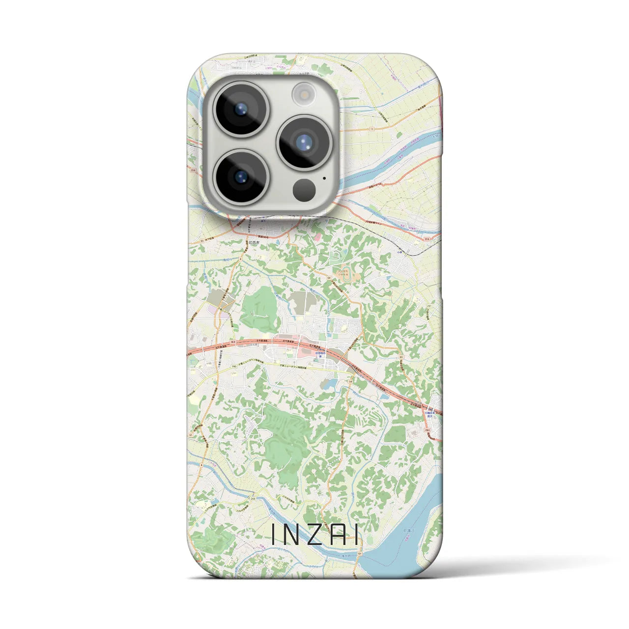 【印西】地図柄iPhoneケース（バックカバータイプ・ナチュラル）iPhone 15 Pro 用