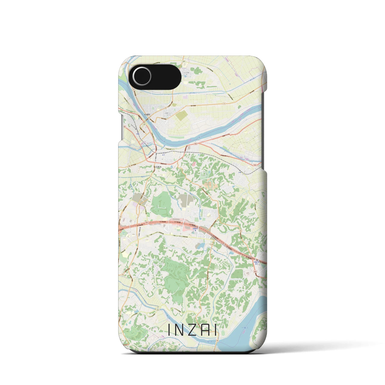 【印西】地図柄iPhoneケース（バックカバータイプ・ナチュラル）iPhone SE（第3 / 第2世代） / 8 / 7 / 6s / 6 用