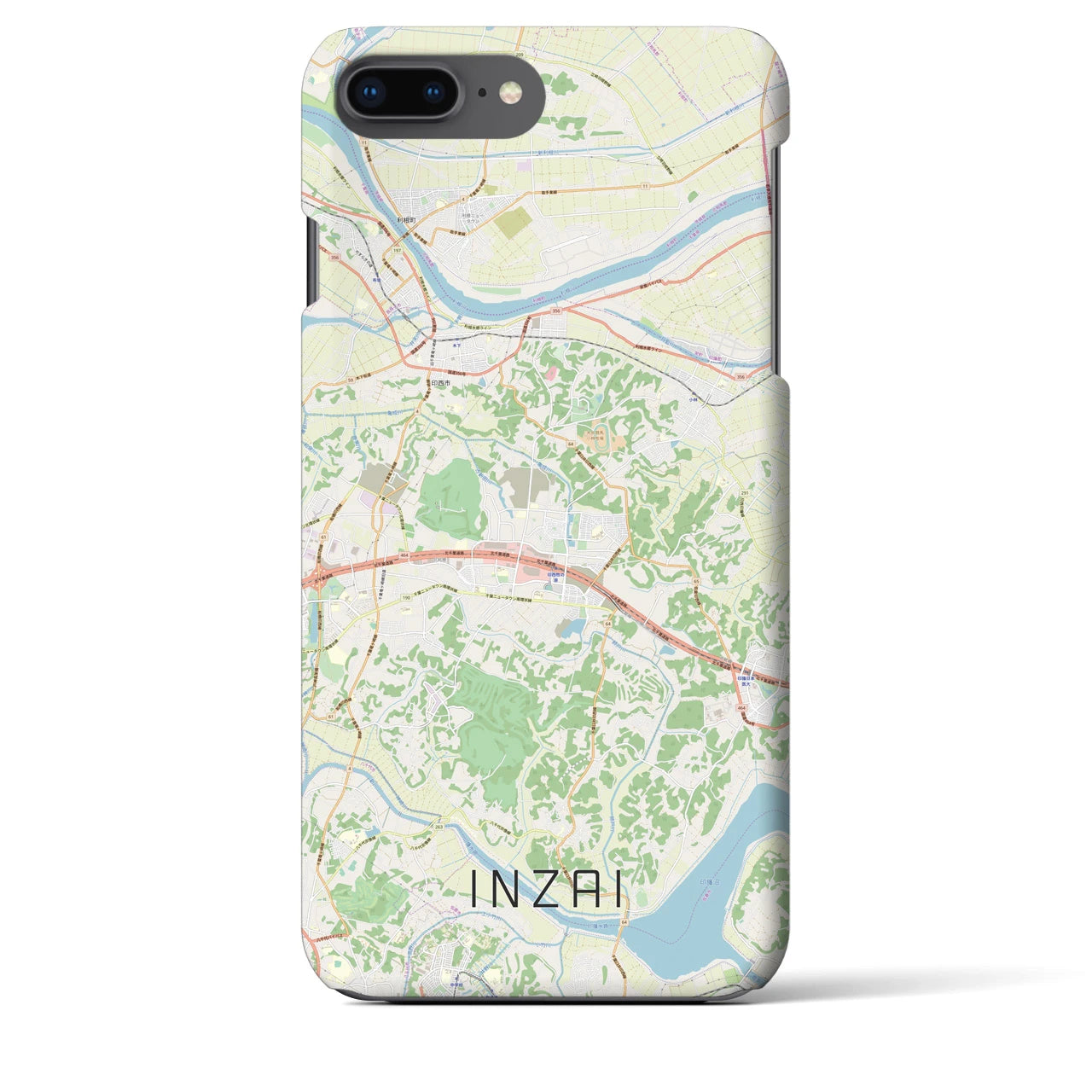 【印西】地図柄iPhoneケース（バックカバータイプ・ナチュラル）iPhone 8Plus /7Plus / 6sPlus / 6Plus 用
