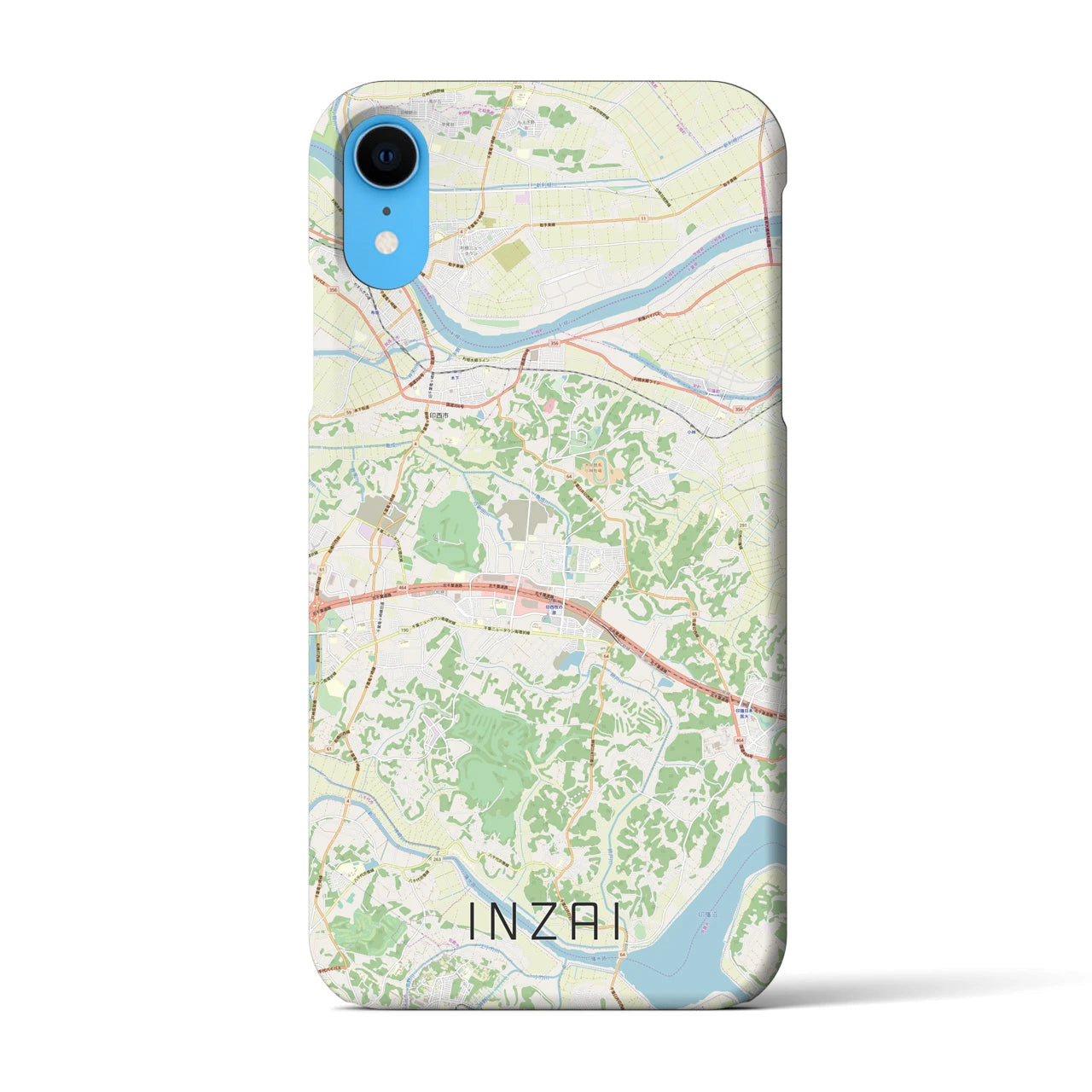 【印西】地図柄iPhoneケース（バックカバータイプ・ナチュラル）iPhone XR 用