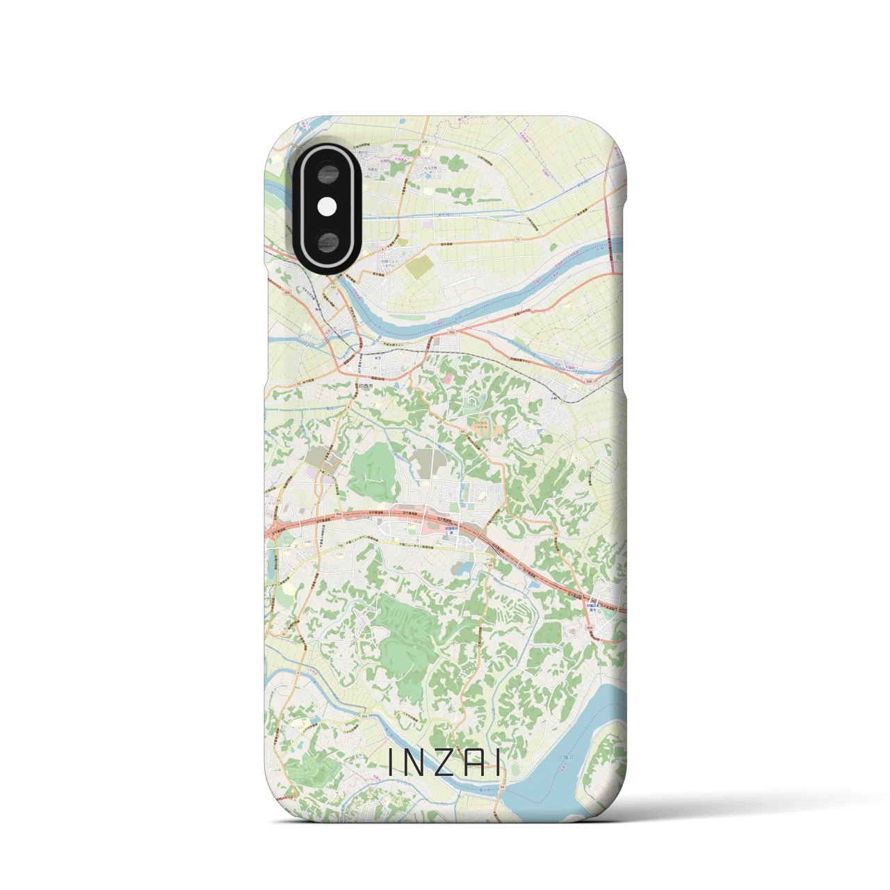 【印西】地図柄iPhoneケース（バックカバータイプ・ナチュラル）iPhone XS / X 用