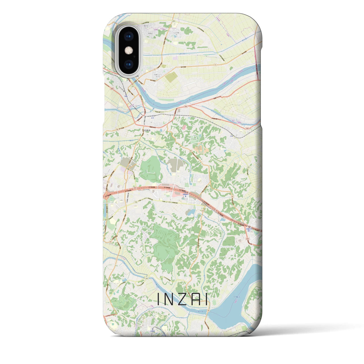 【印西】地図柄iPhoneケース（バックカバータイプ・ナチュラル）iPhone XS Max 用
