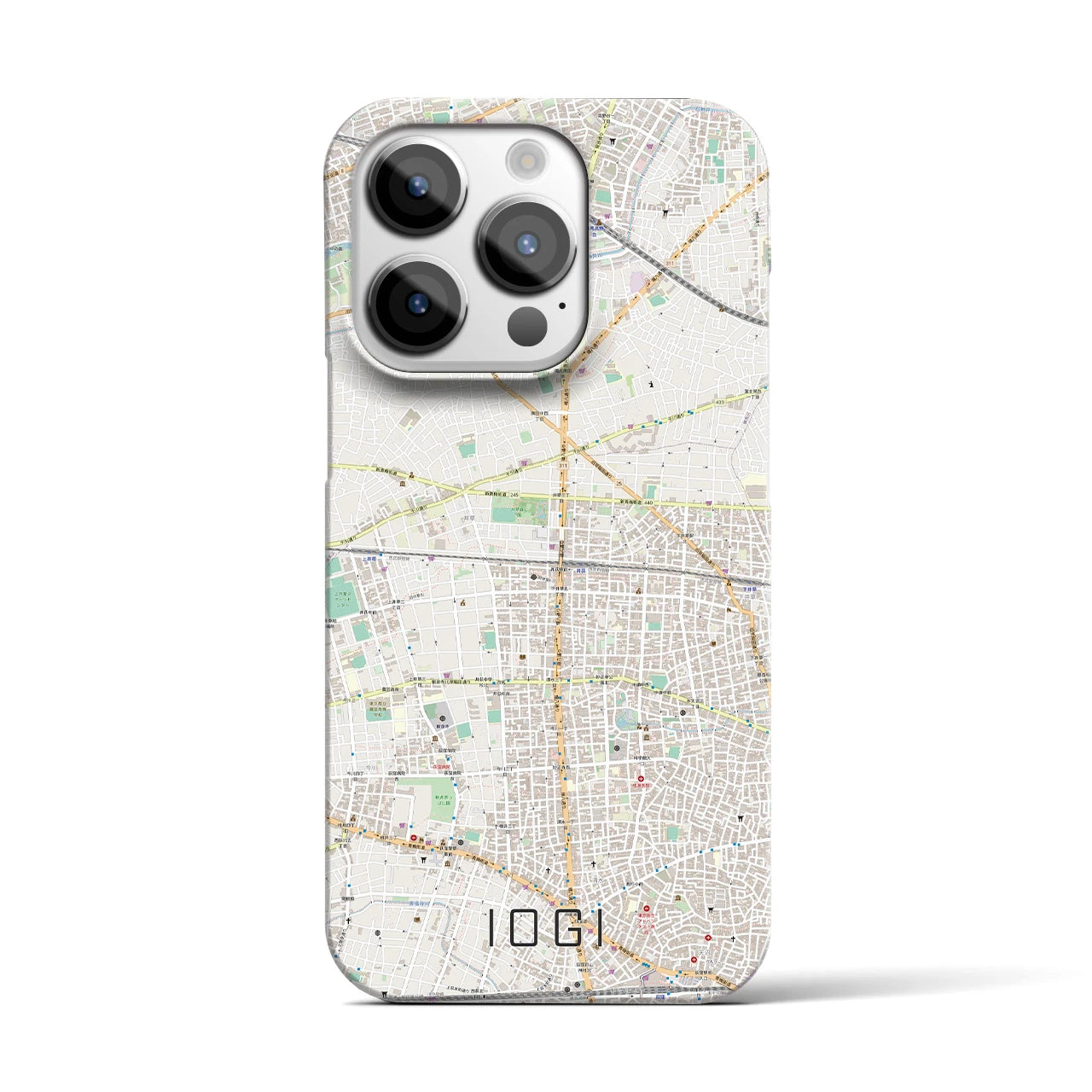 【井荻】地図柄iPhoneケース（バックカバータイプ・ナチュラル）iPhone 14 Pro 用