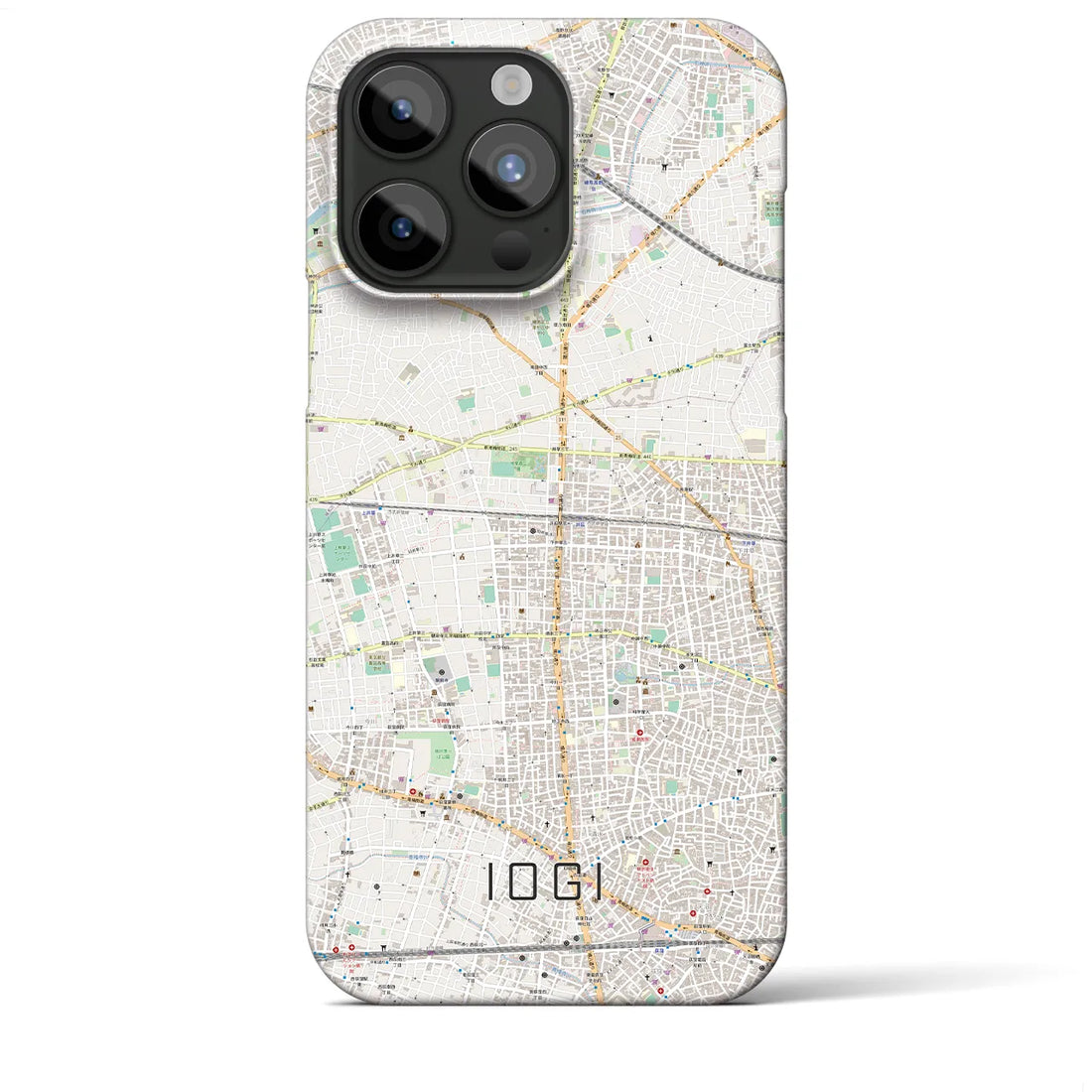 【井荻】地図柄iPhoneケース（バックカバータイプ・ナチュラル）iPhone 15 Pro Max 用