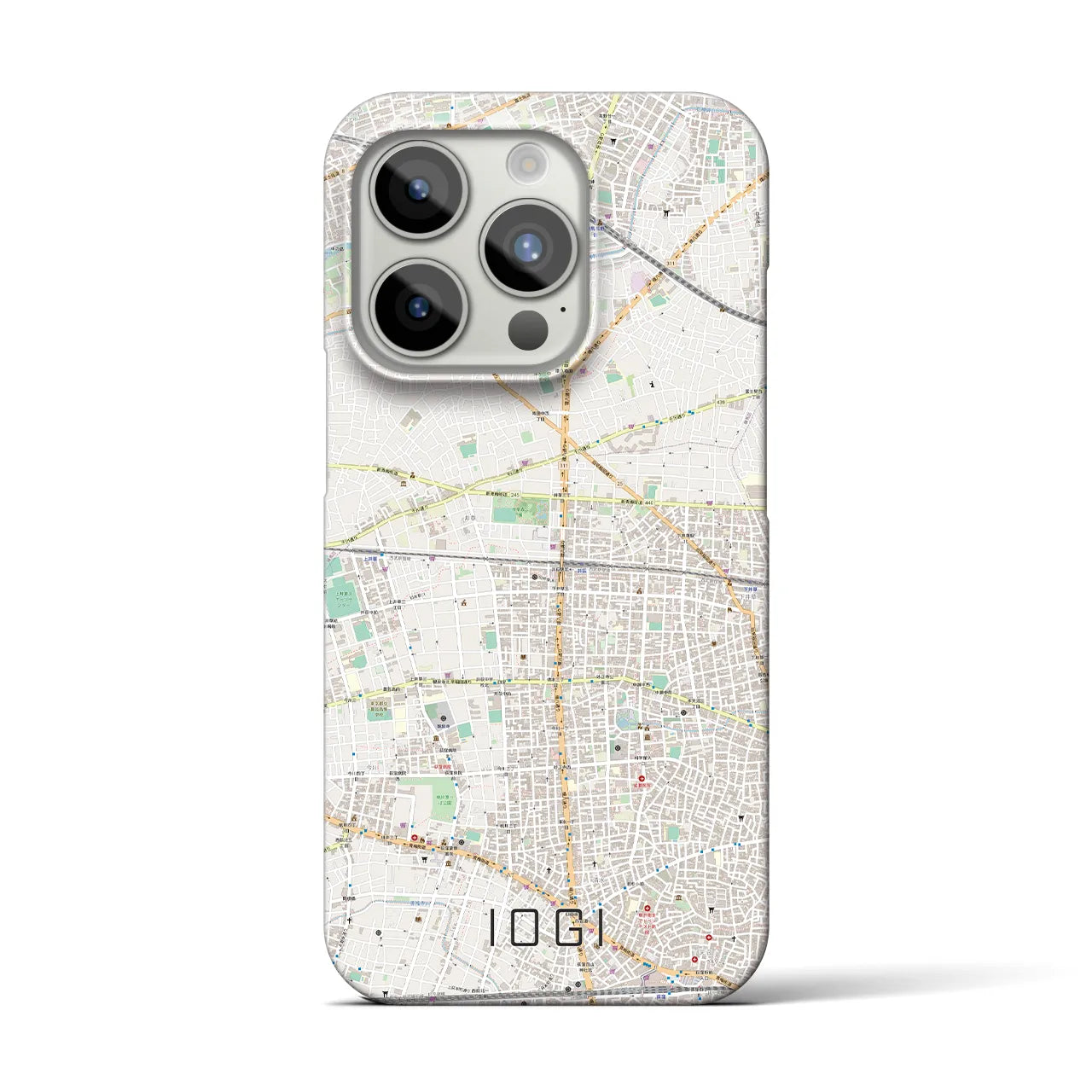 【井荻】地図柄iPhoneケース（バックカバータイプ・ナチュラル）iPhone 15 Pro 用