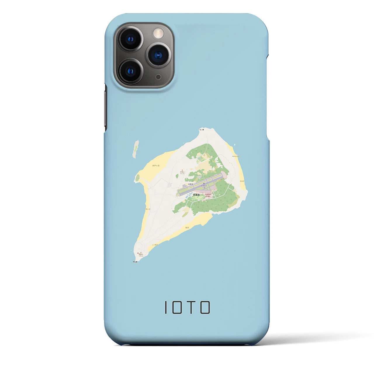 【硫黄島】地図柄iPhoneケース（バックカバータイプ・ナチュラル）iPhone 11 Pro Max 用